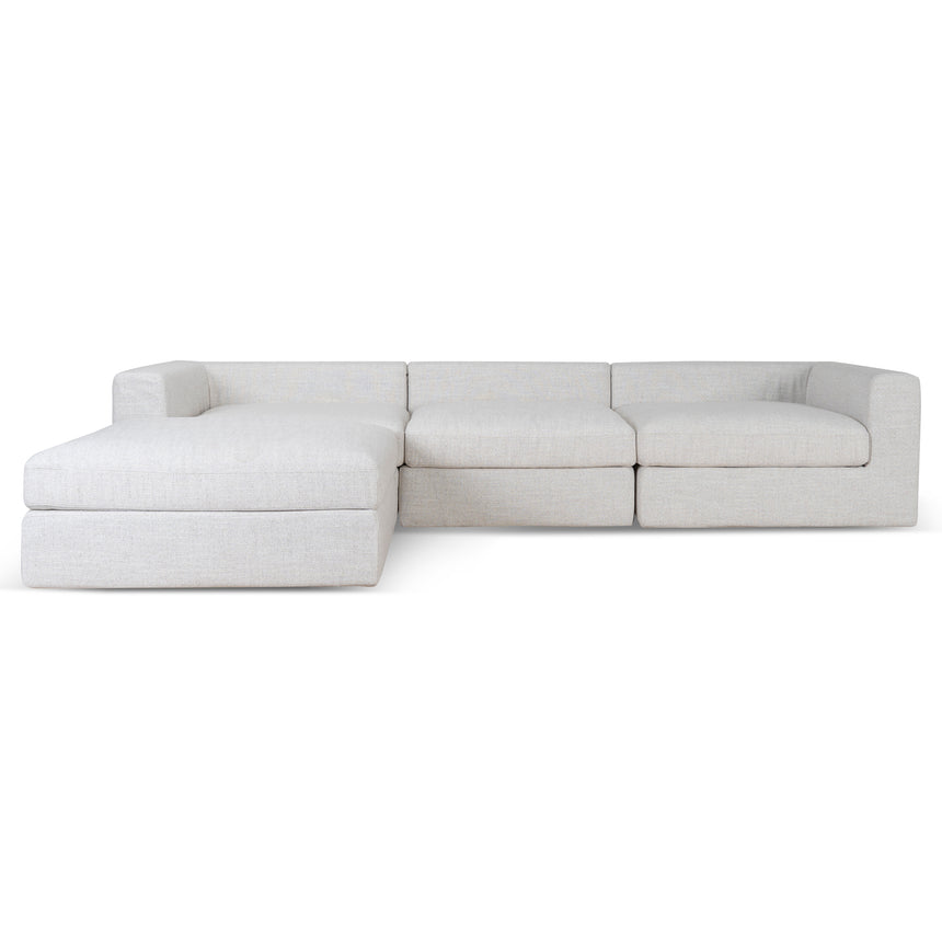 3 Seater Chaise Sofa - Silver Grey