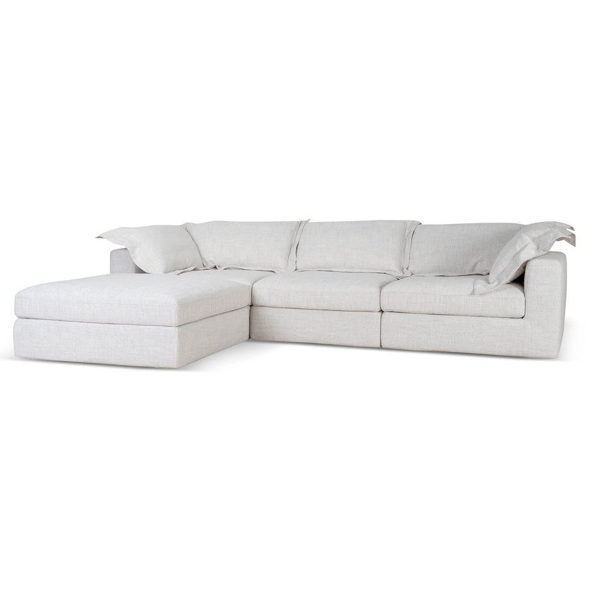 3 Seater Chaise Sofa - Silver Grey