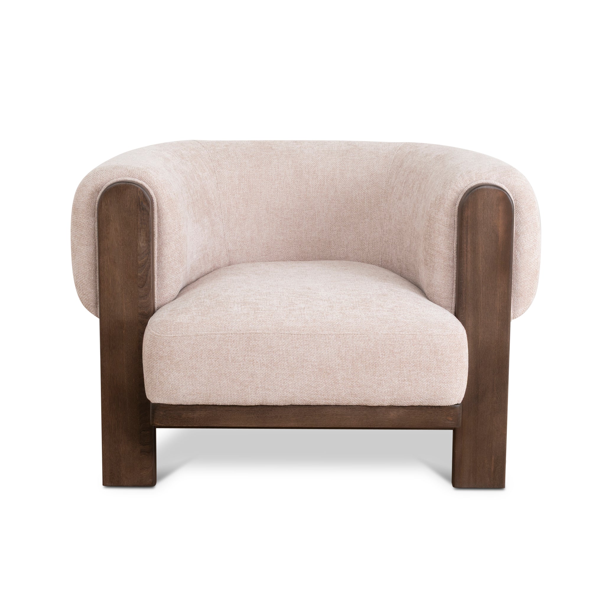 Walnut Armchair - Blush Linen