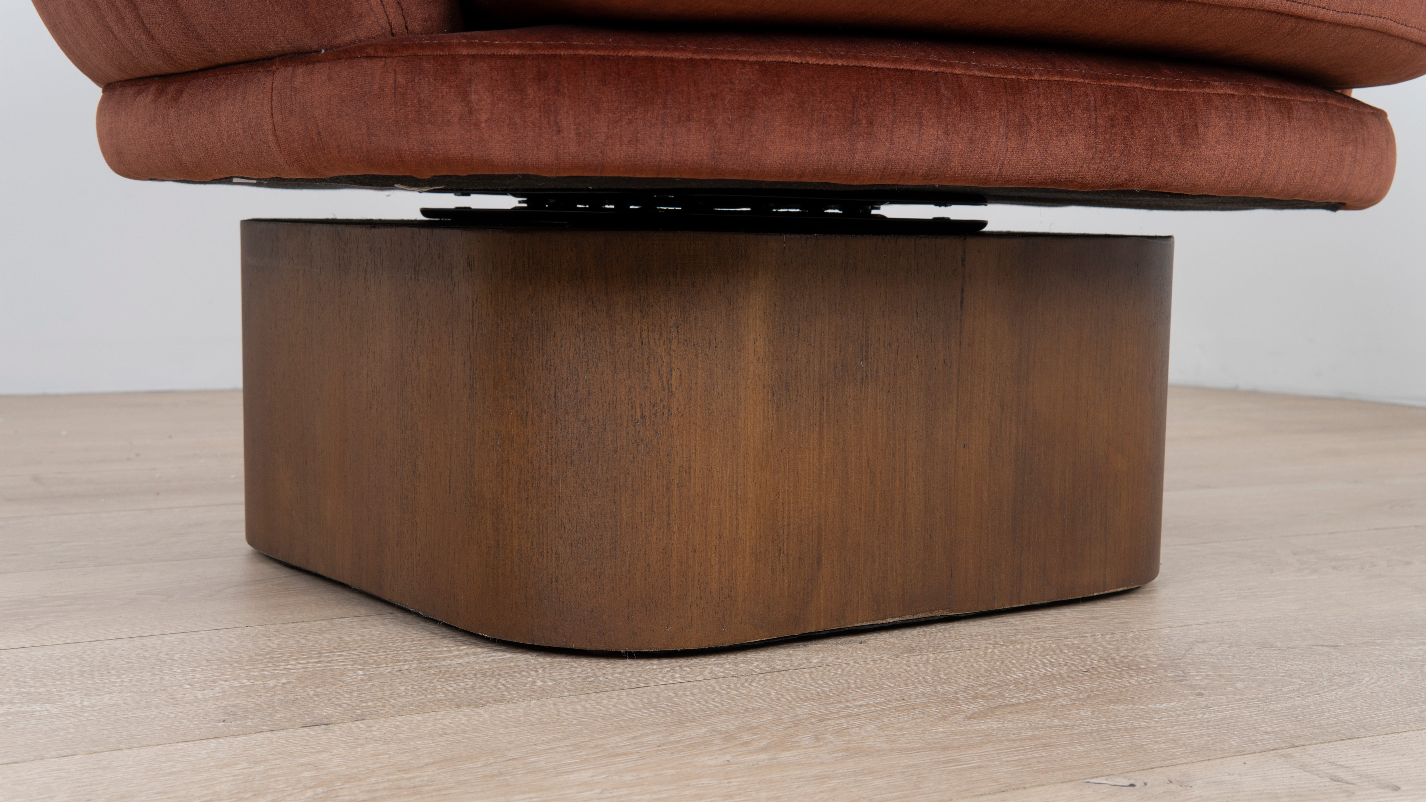 CLC10158-CA Fabric Swivel Armchair - Soft Rust