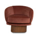 Fabric Swivel Armchair - Burnt Brown - image 2