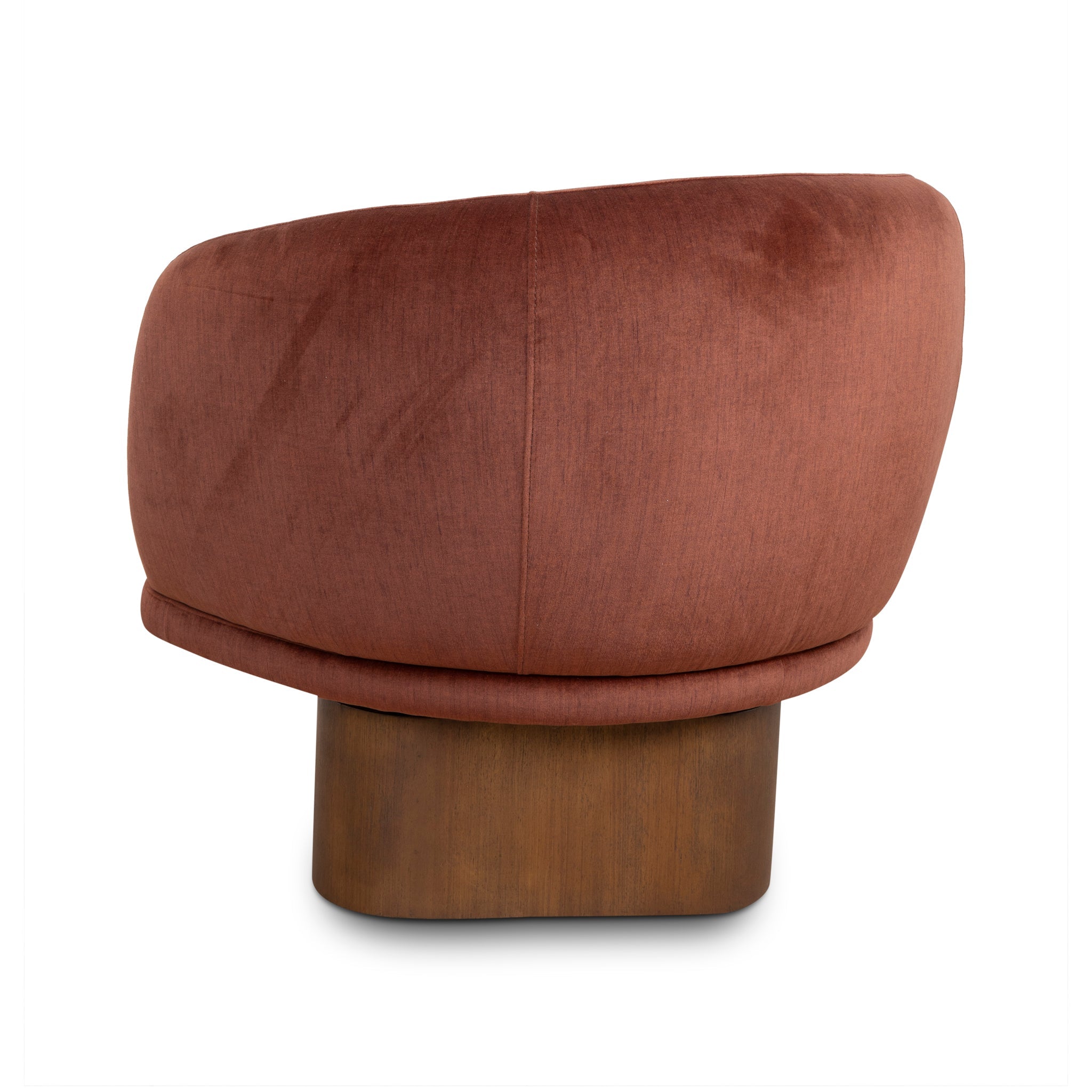 Fabric Swivel Armchair - Burnt Brown - image 4