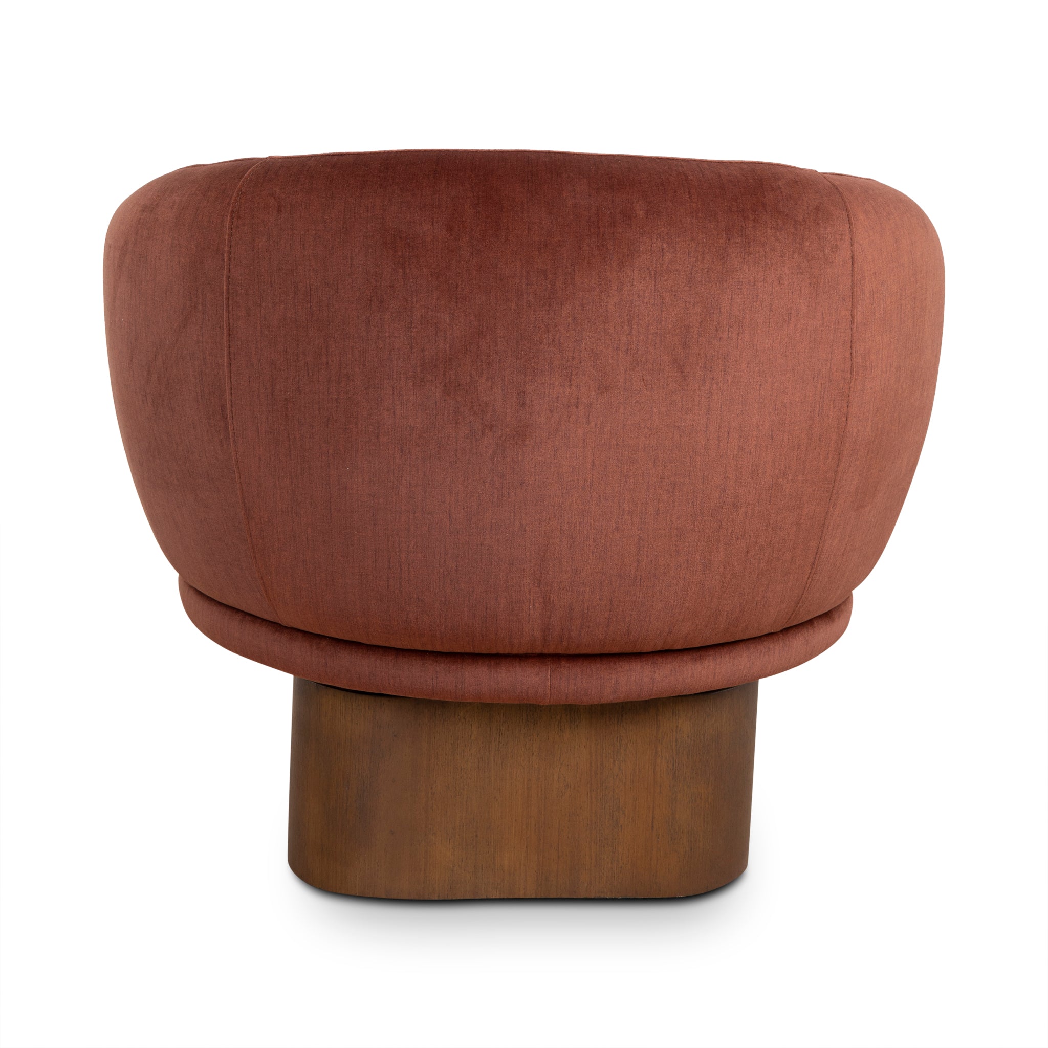 Fabric Swivel Armchair - Burnt Brown - image 5