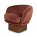 Fabric Swivel Armchair - Burnt Brown - image 6