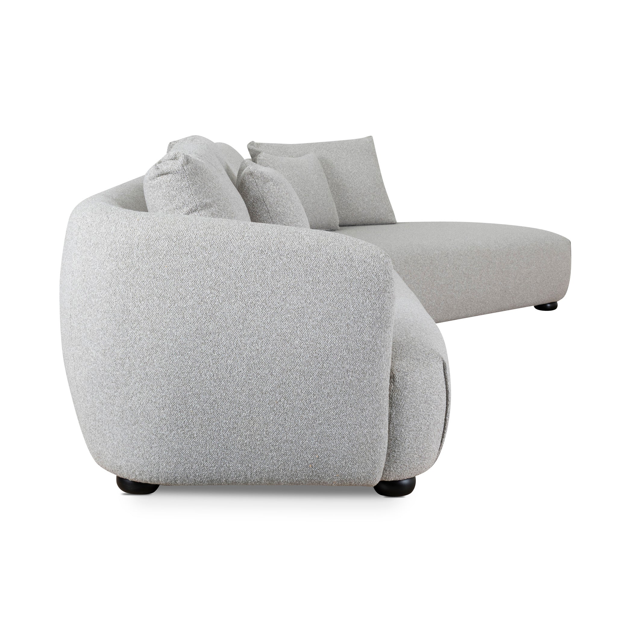 3 Seater Right Chaise Sofa - Clay Grey - Marius