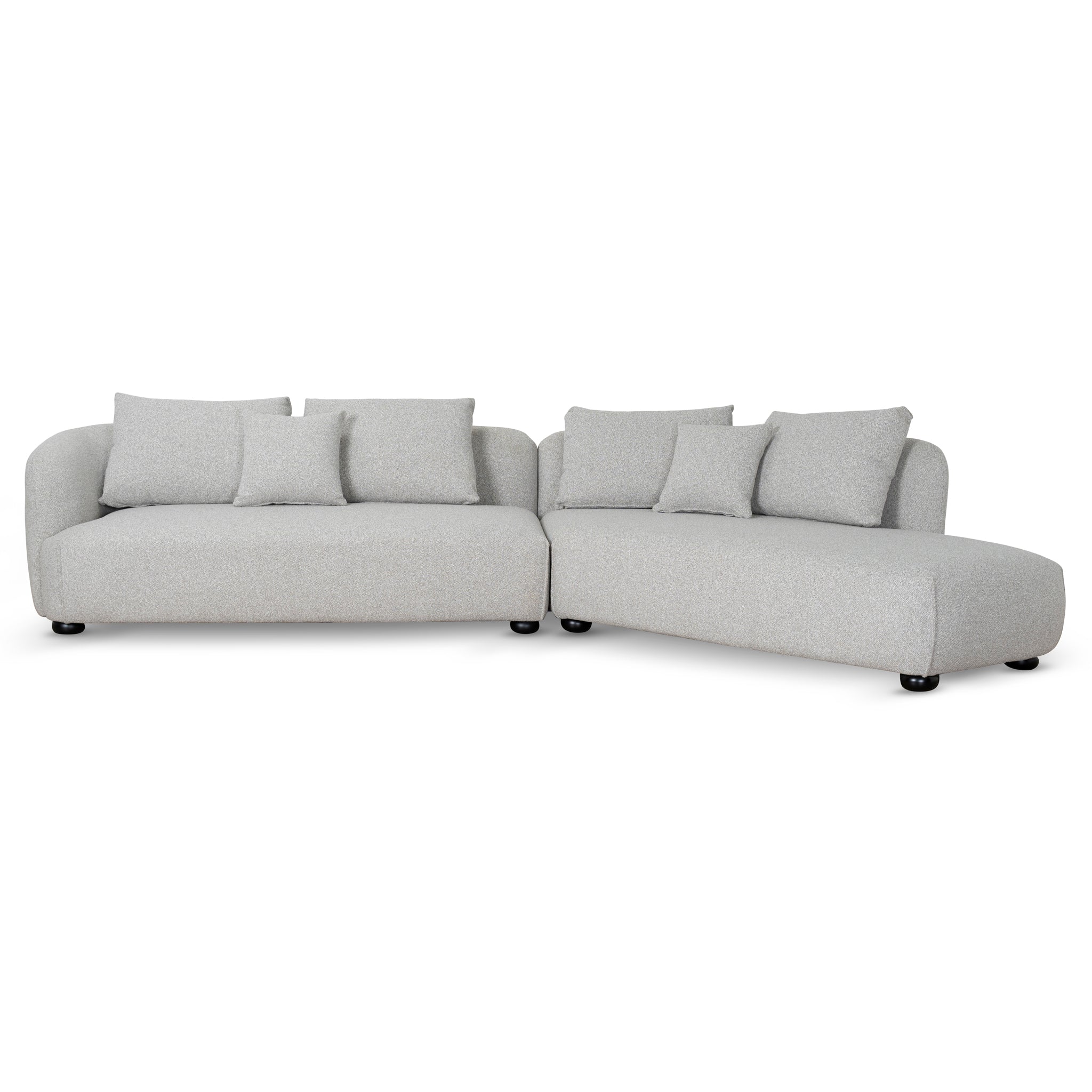 3 Seater Right Chaise Sofa - Clay Grey - Marius