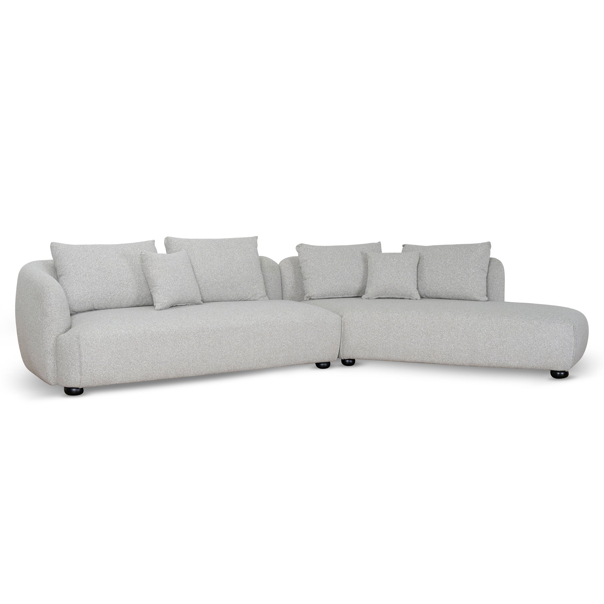3 Seater Right Chaise Sofa - Clay Grey - Marius
