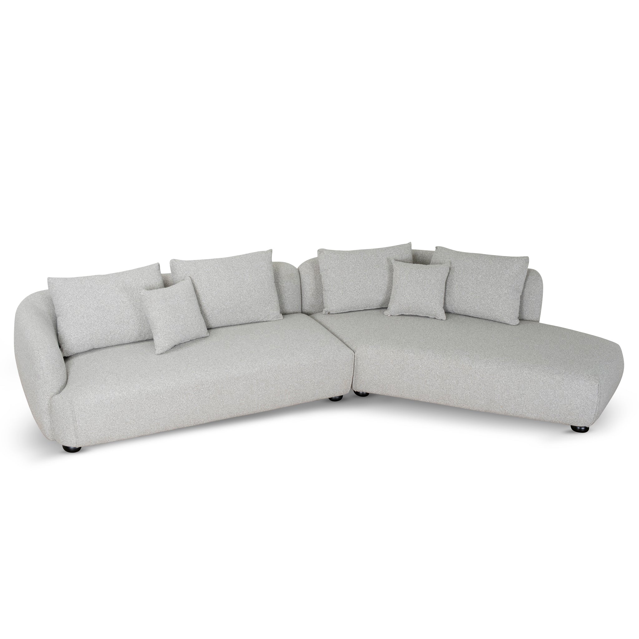 3 Seater Right Chaise Sofa - Clay Grey - Marius