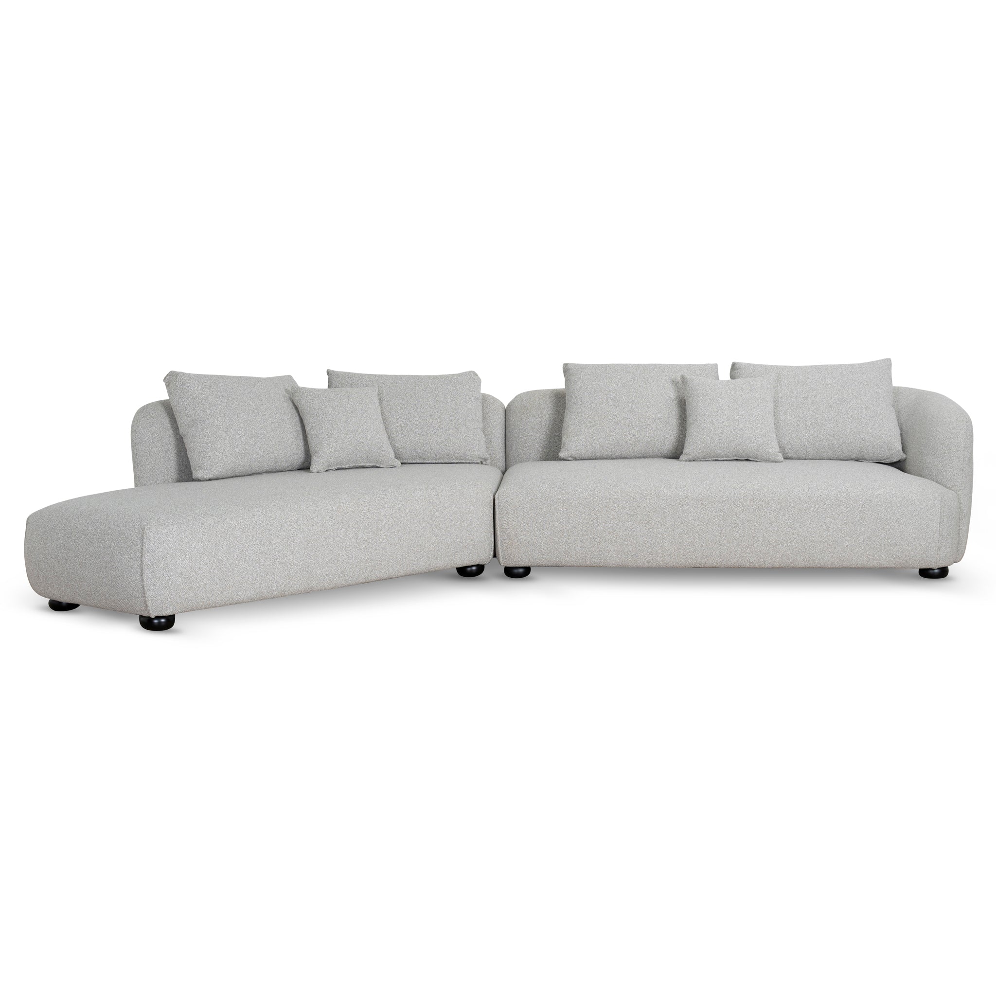 3 Seater Left Chaise Sofa - Clay Grey - Marius