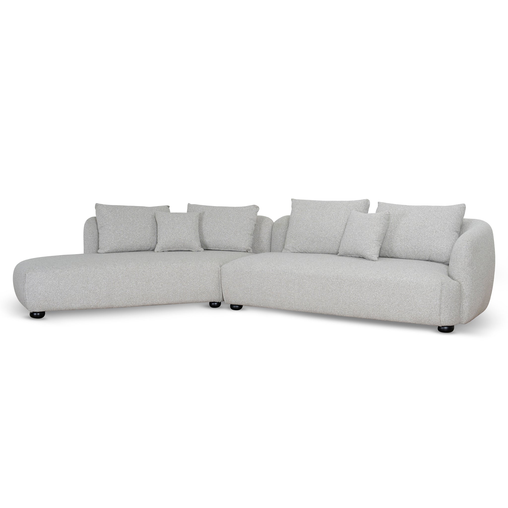 3 Seater Left Chaise Sofa - Clay Grey - Marius
