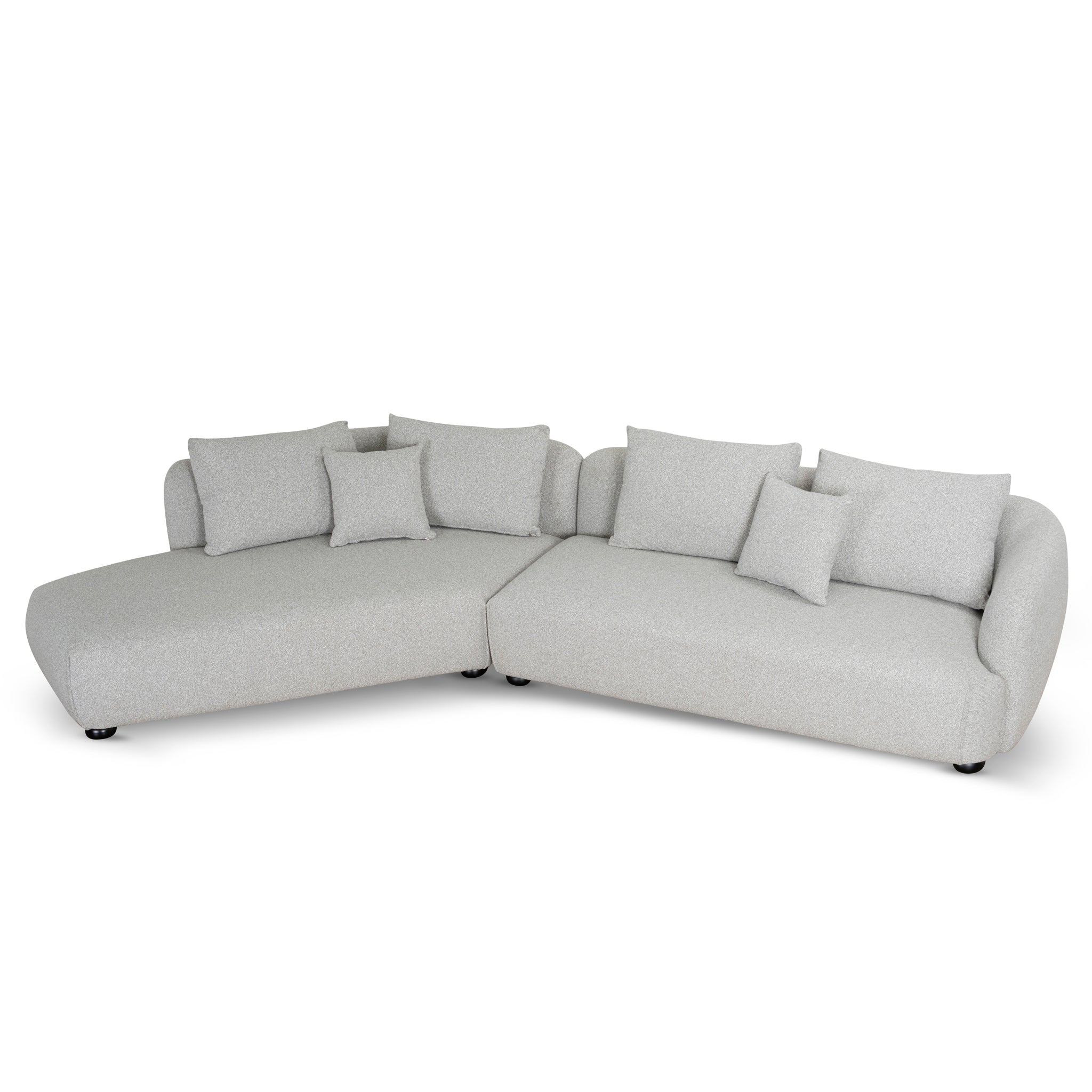 3 Seater Left Chaise Sofa - Clay Grey - Marius