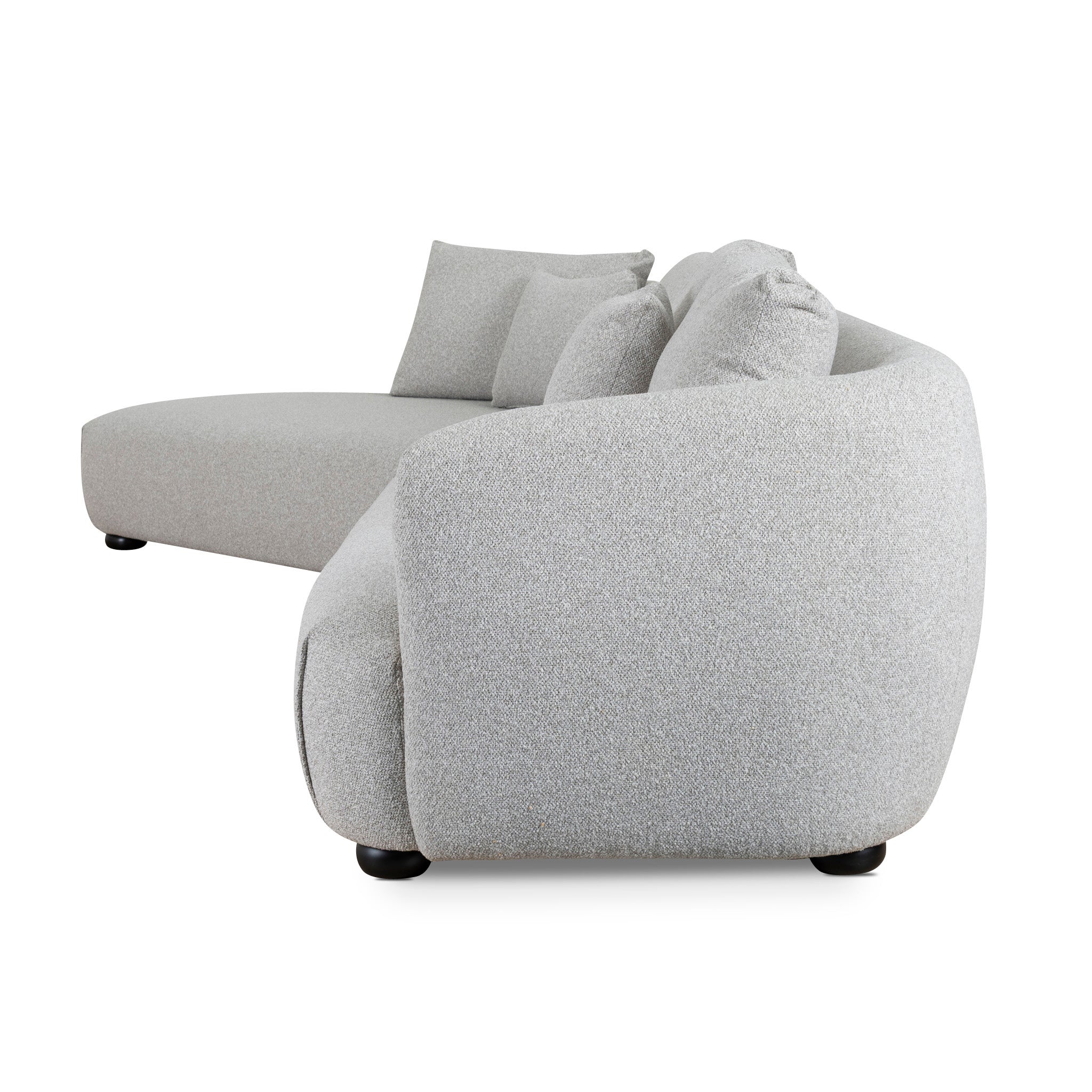 3 Seater Left Chaise Sofa - Clay Grey - Marius