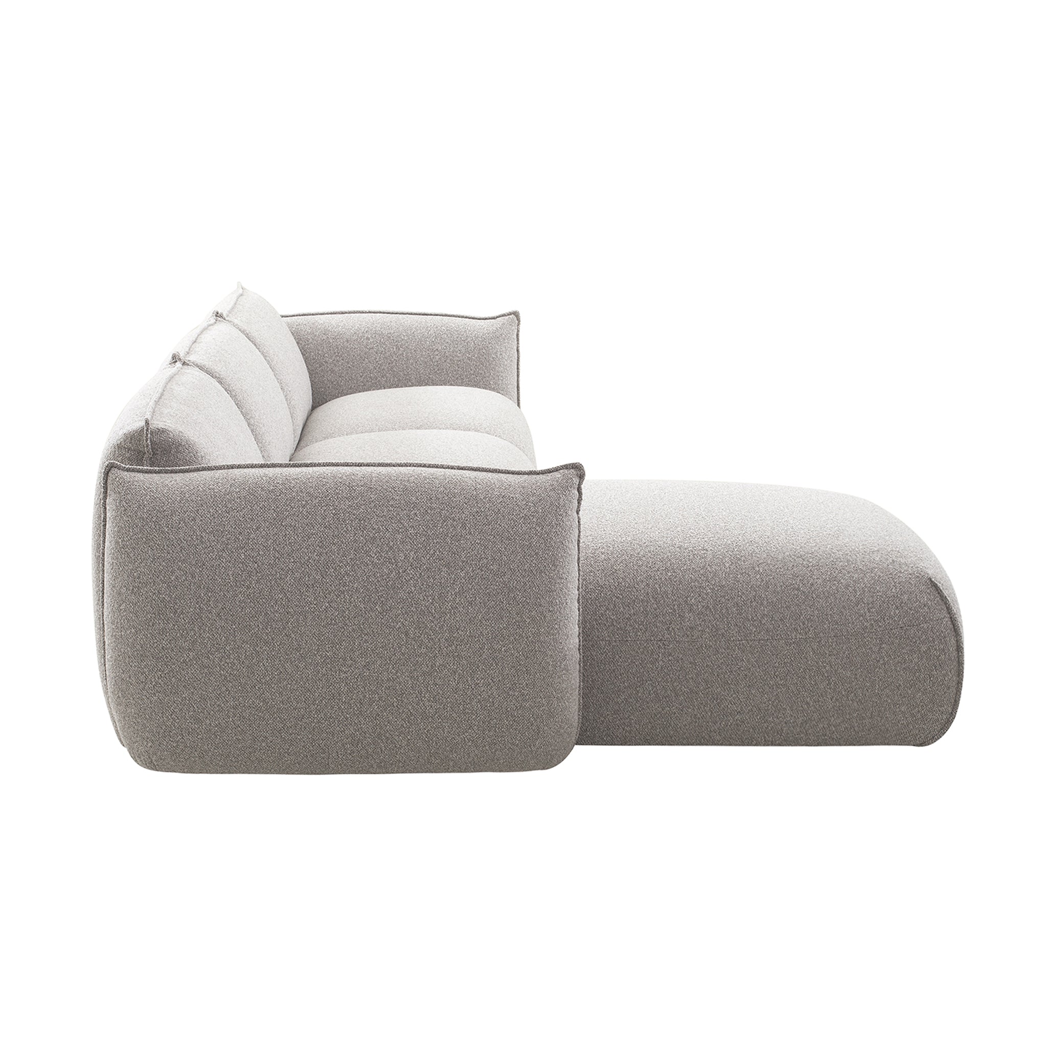 CLC10238-IG 3 Seater Left Chaise Sofa - Clay Grey