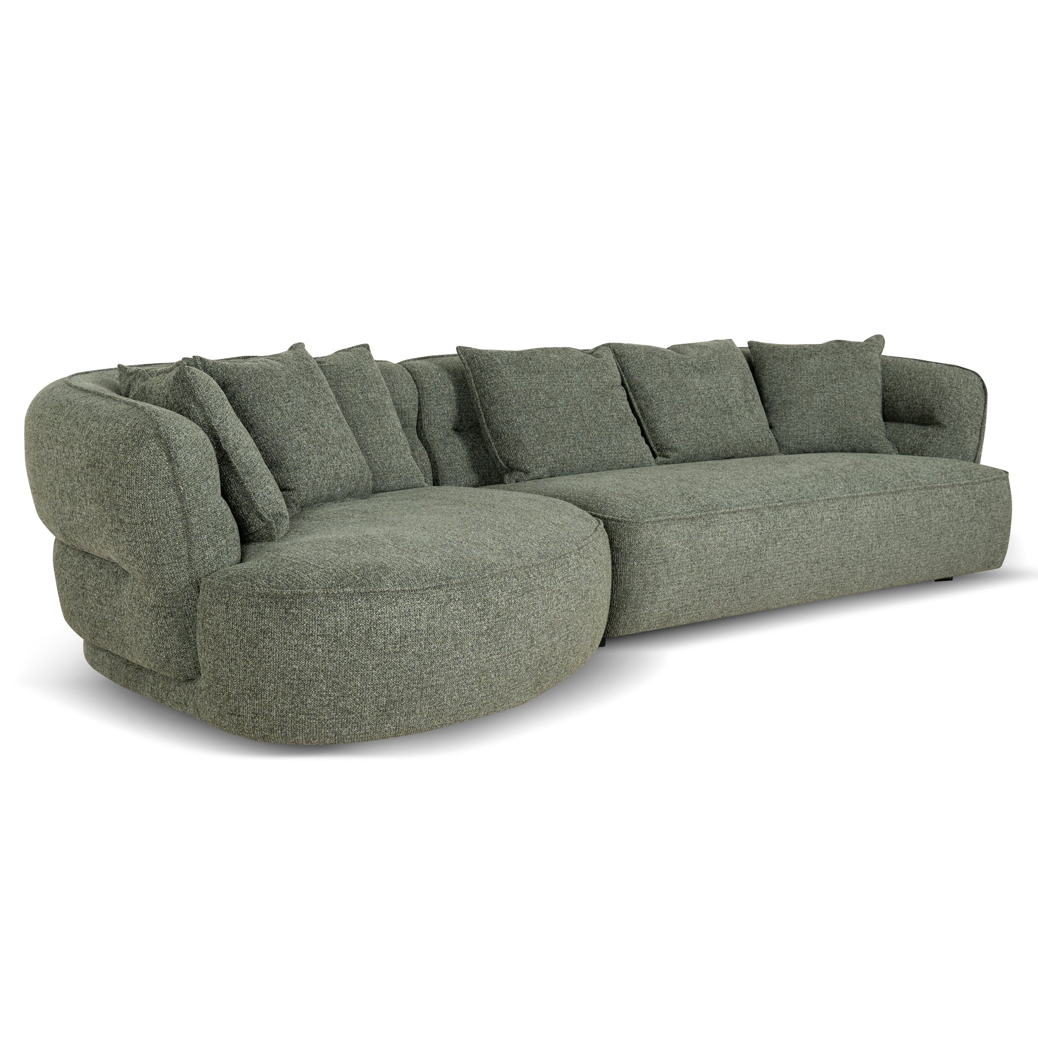 CLC10374-KJ Left Chaise Sofa - Coral Dark Green