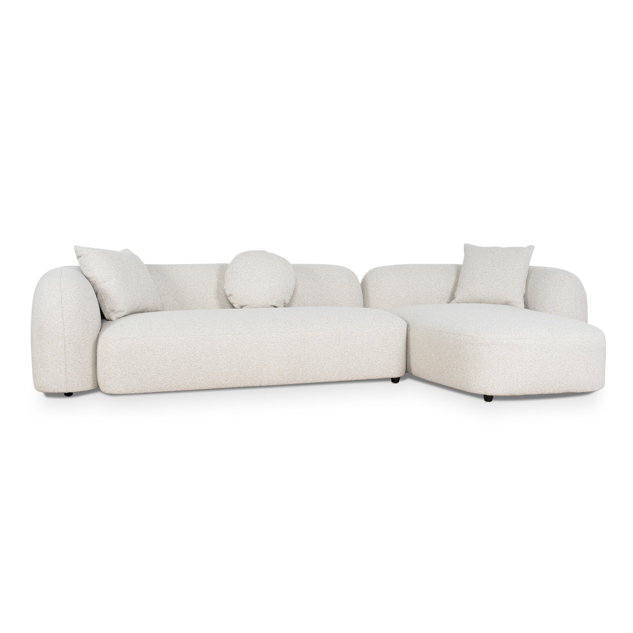 3 Seater Right Chaise Sofa - Oatmeal Beige