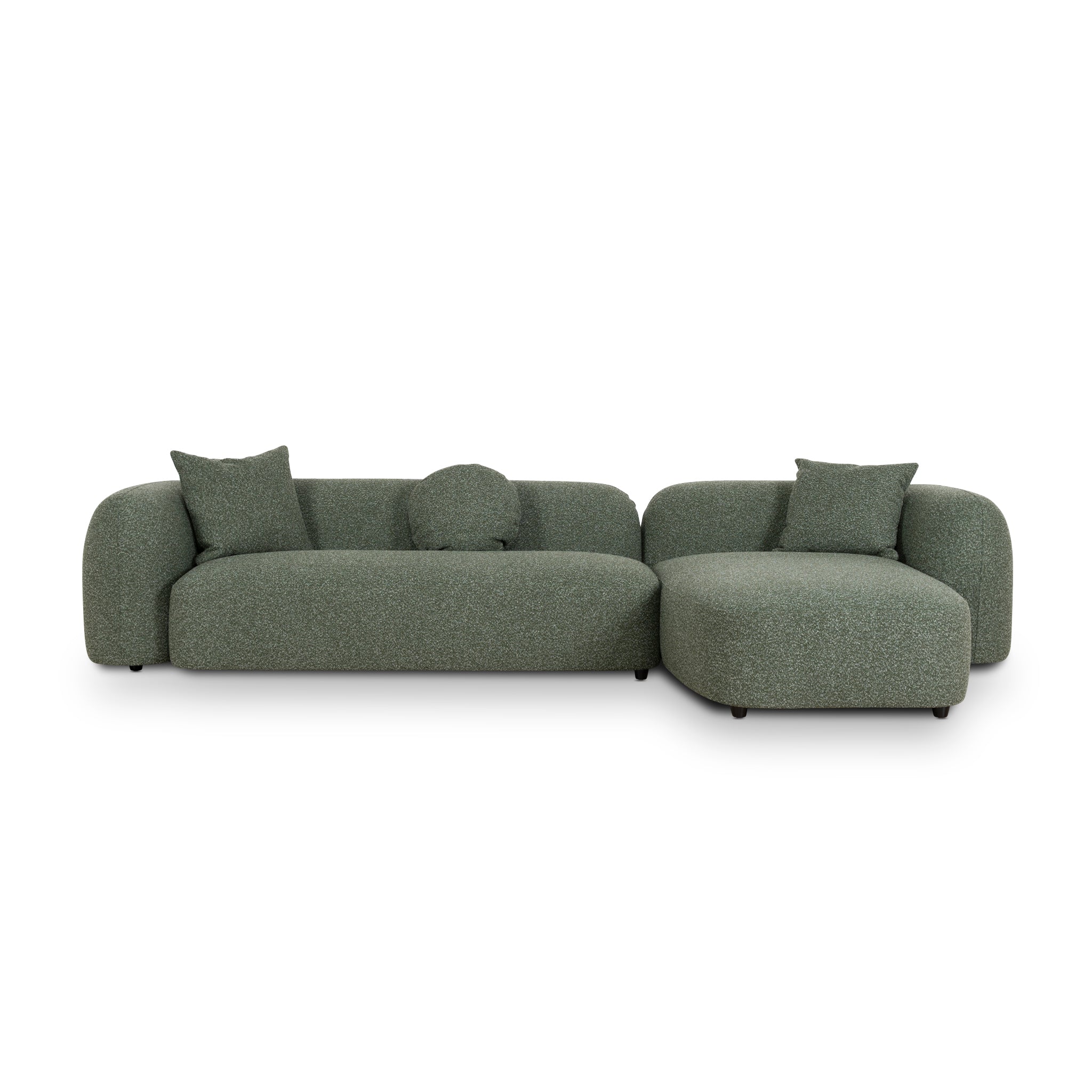 3 Seater Right Chaise Sofa - Amazon Green - Justus