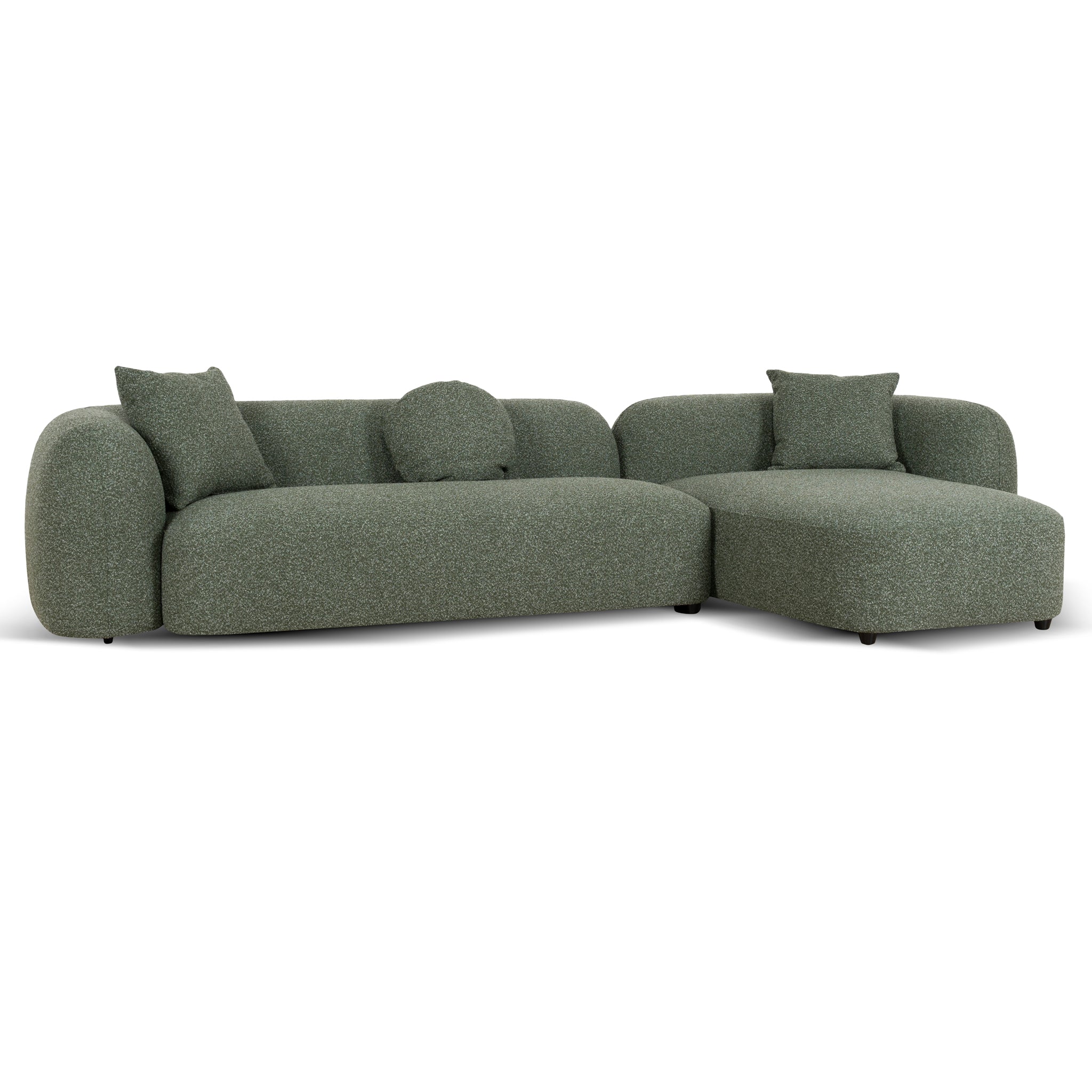 3 Seater Right Chaise Sofa - Amazon Green - Justus