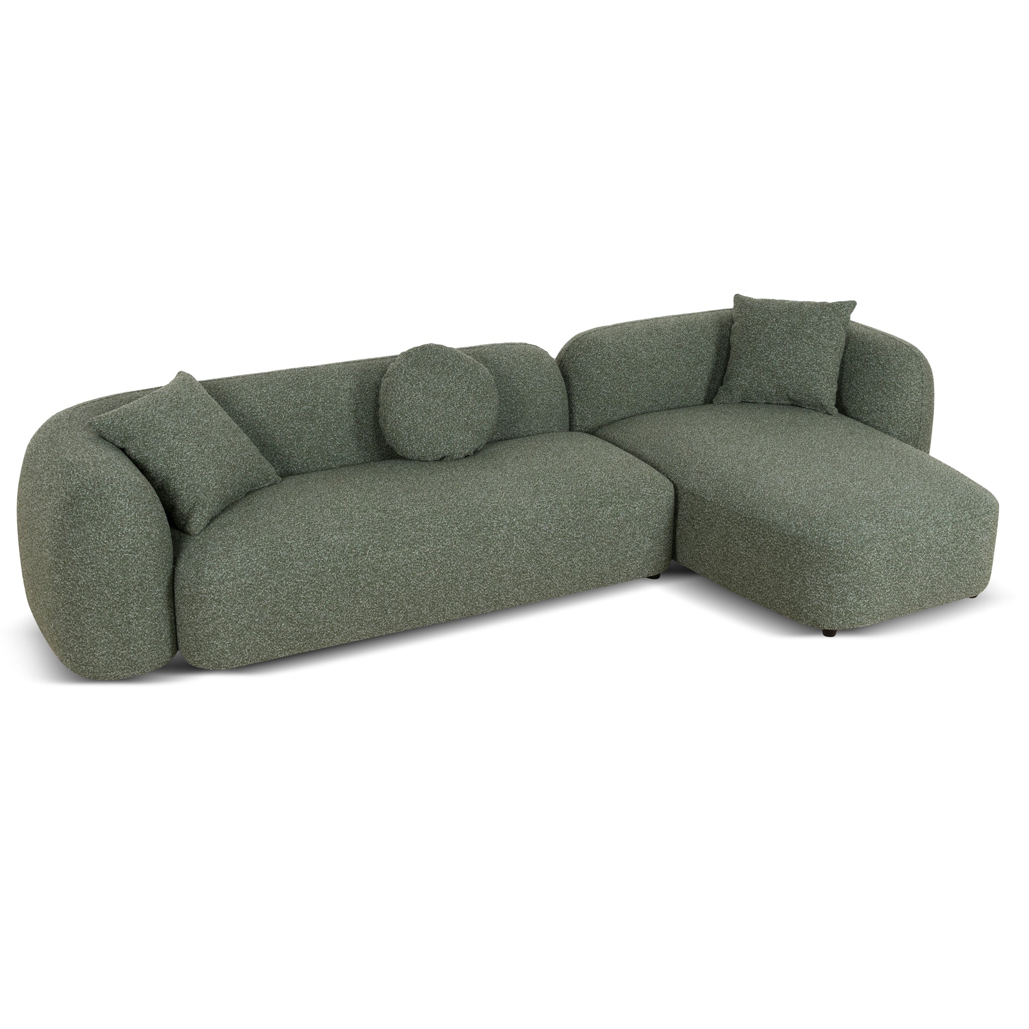 CLC10387-AE 3 Seater Right Chaise Sofa - Amazon Green