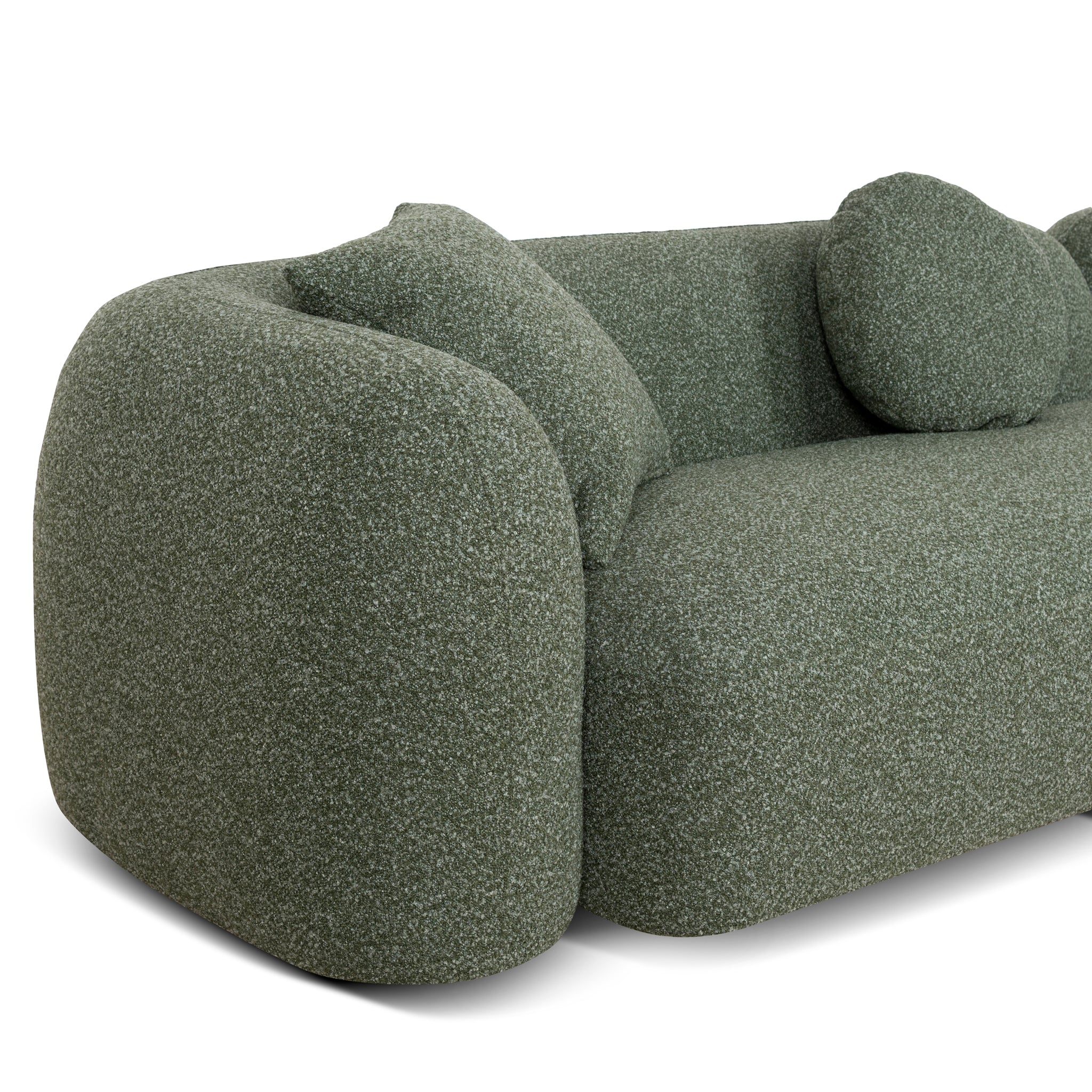 CLC10387-AE 3 Seater Right Chaise Sofa - Amazon Green
