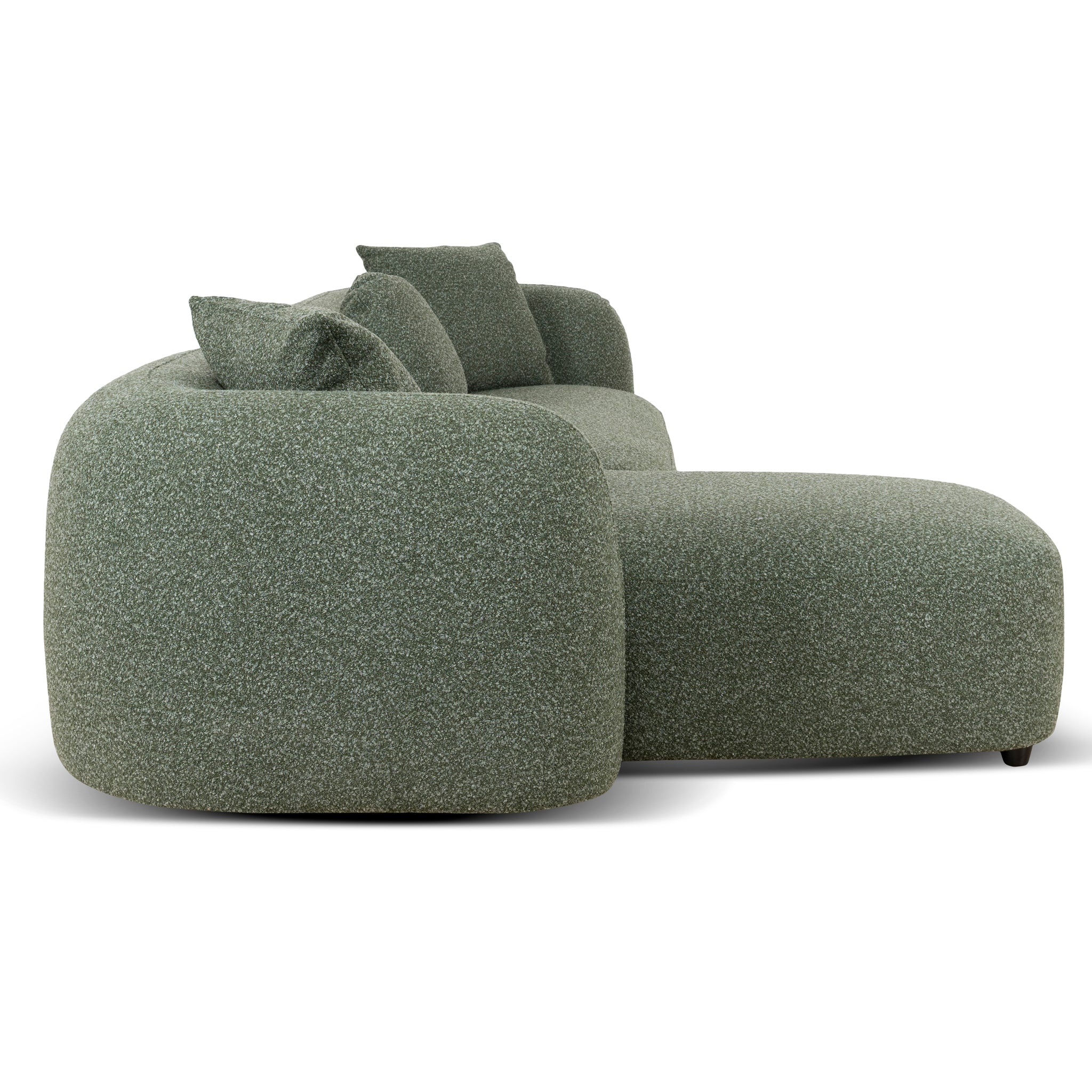 3 Seater Left Chaise Sofa - Amazon Green - Justus