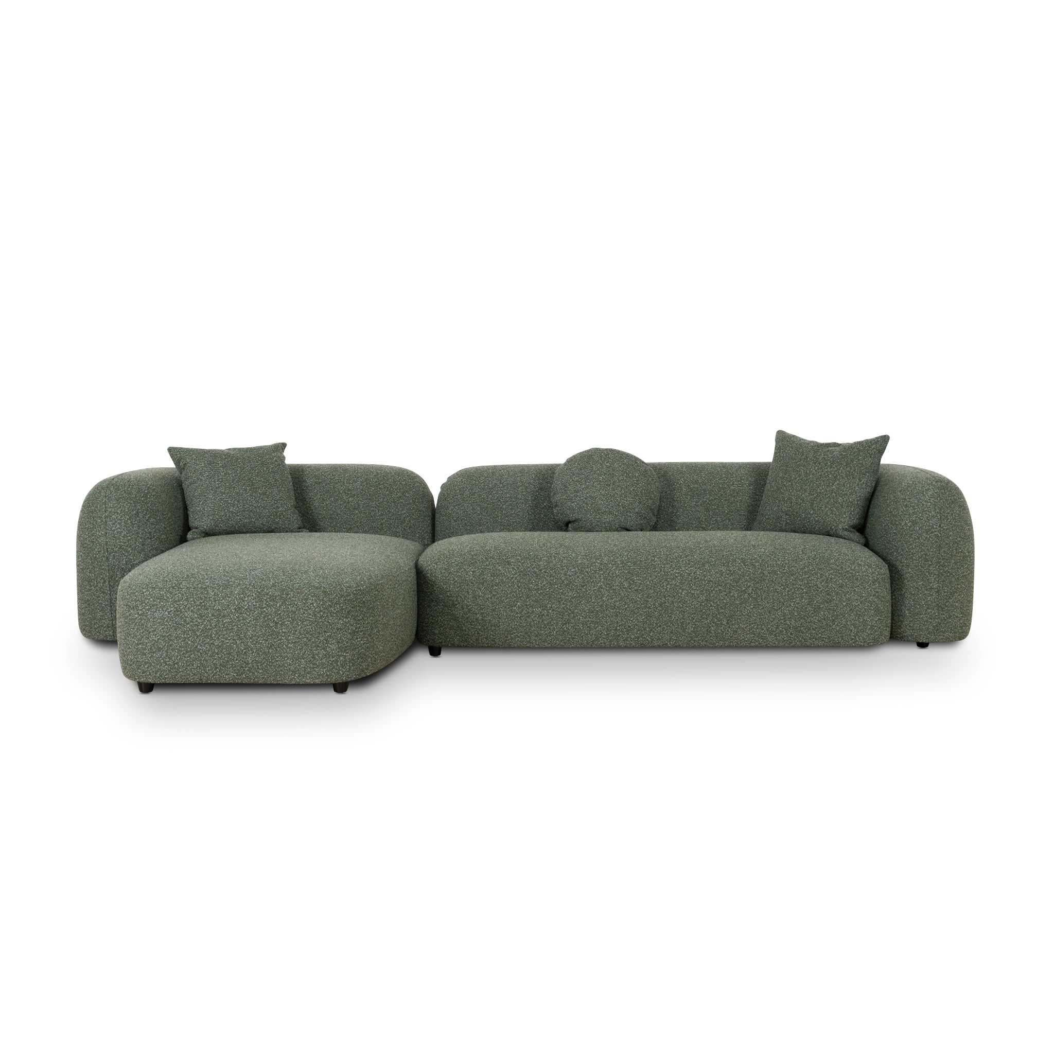 3 Seater Left Chaise Sofa - Amazon Green - Justus