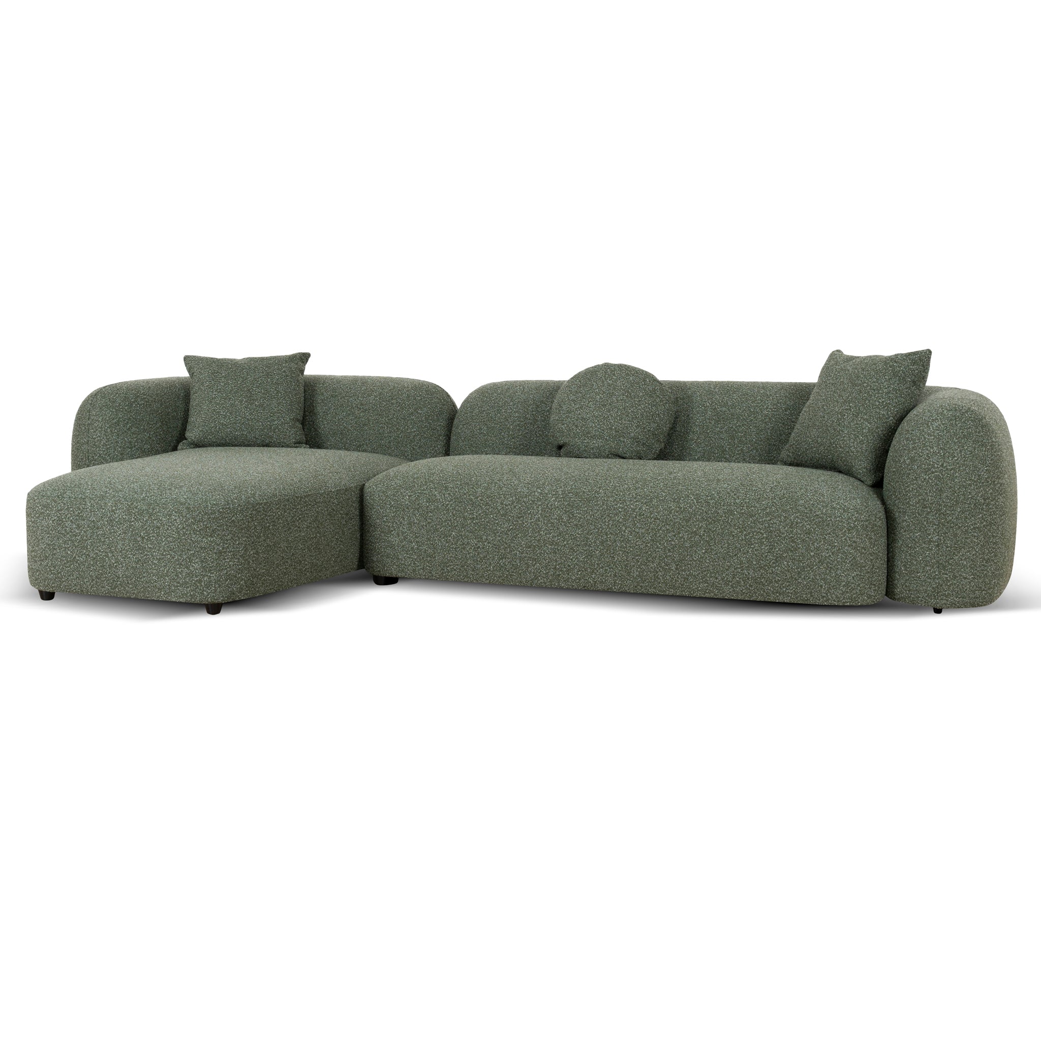 3 Seater Left Chaise Sofa - Amazon Green - Justus
