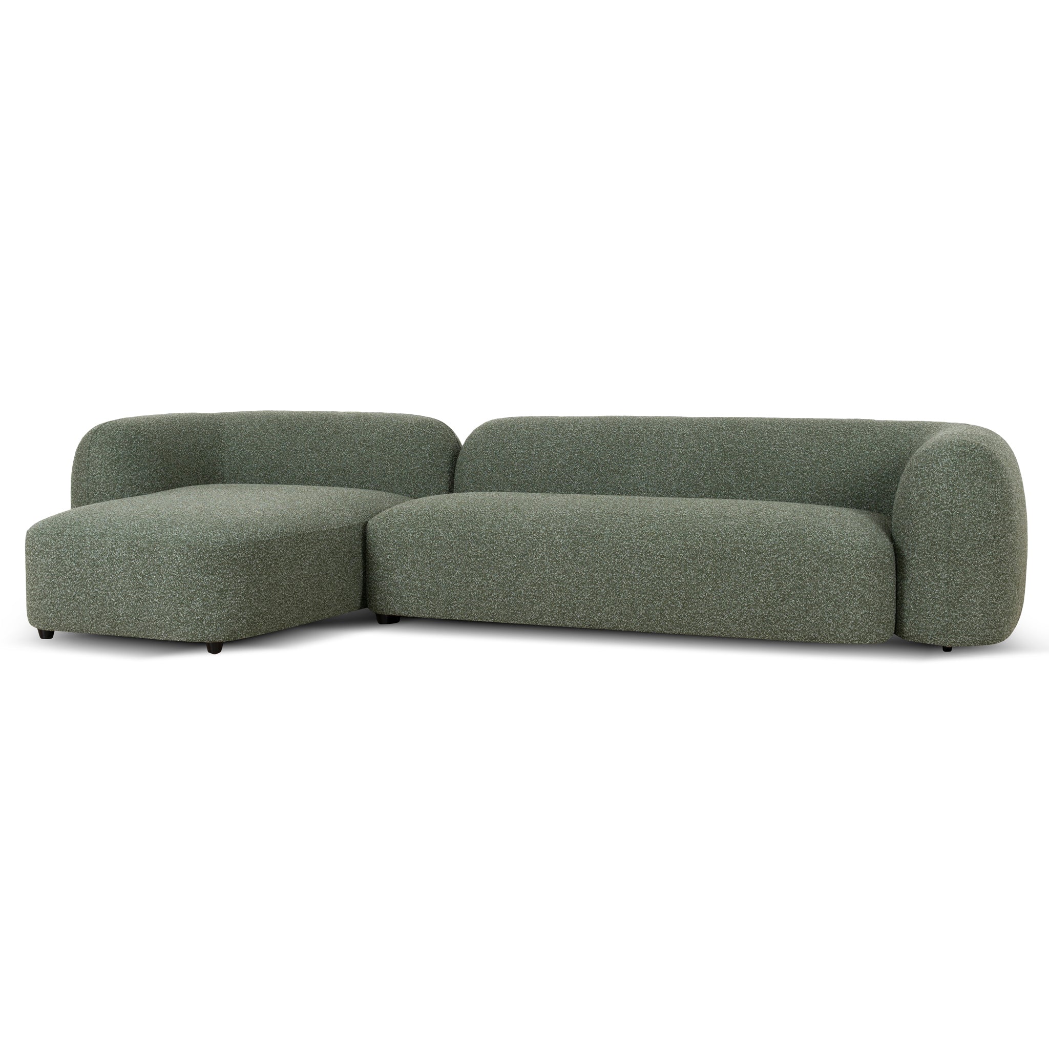 3 Seater Left Chaise Sofa - Amazon Green - Justus