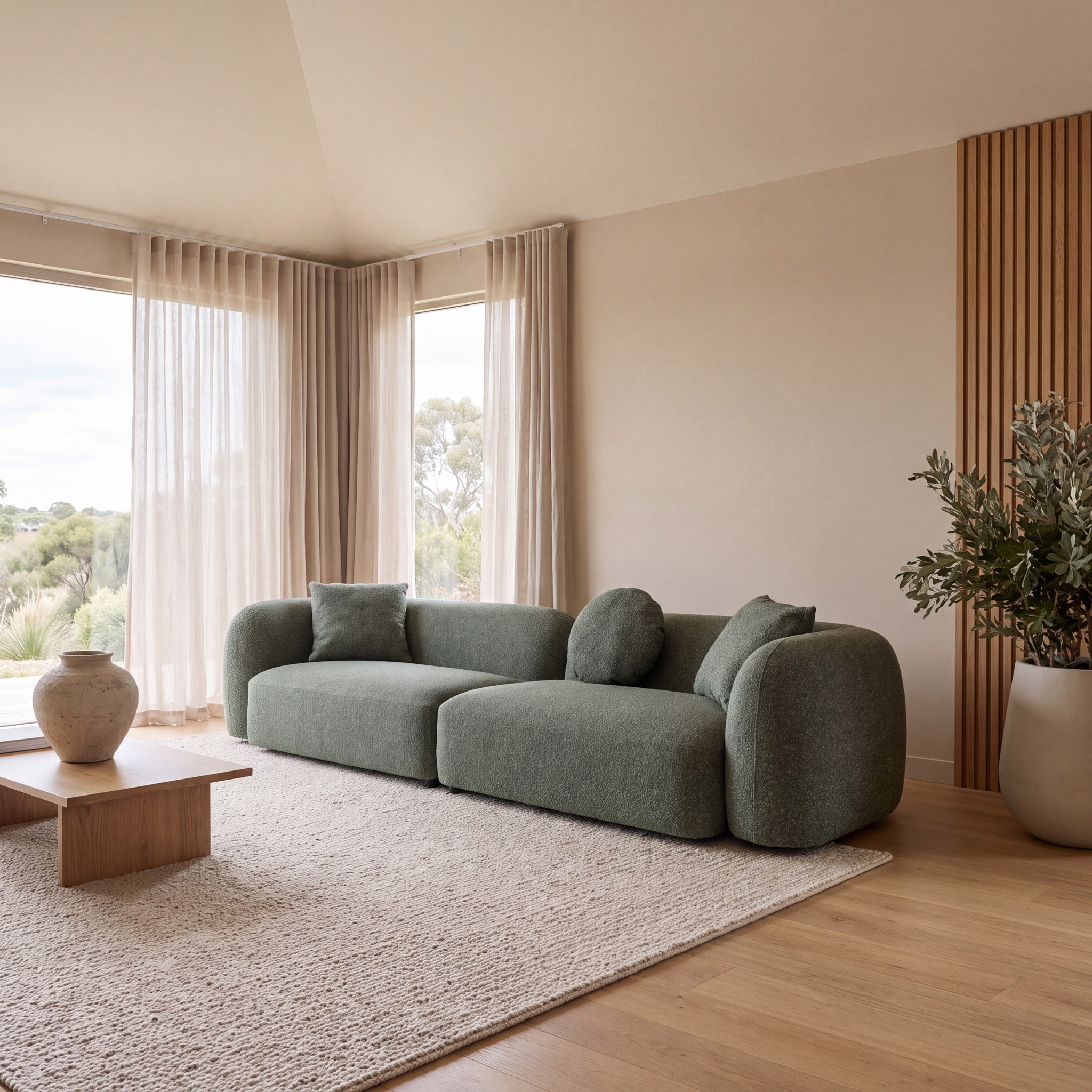 4 Seater Sofa - Amazon Green
