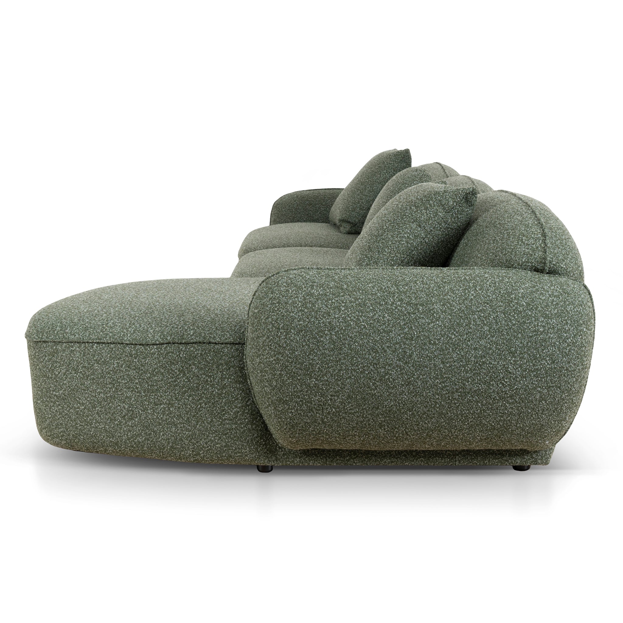 CLC10393-AE 3 Seater Right Chaise Sofa - Amazon Green
