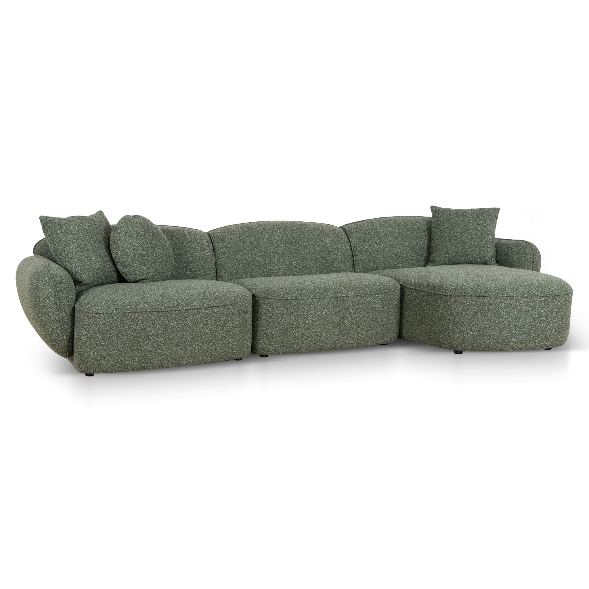 CLC10393-AE 3 Seater Right Chaise Sofa - Amazon Green
