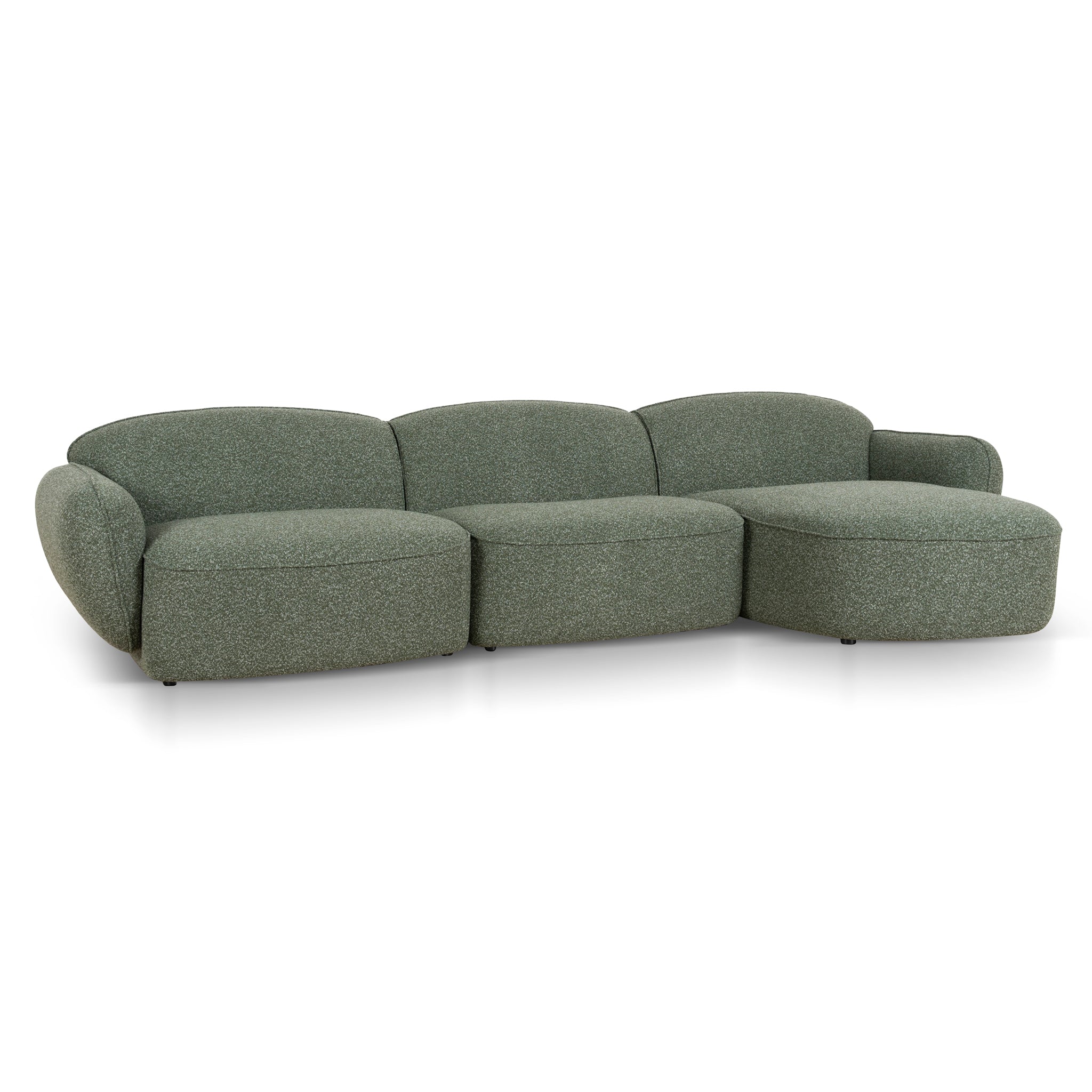 CLC10393-AE 3 Seater Right Chaise Sofa - Amazon Green