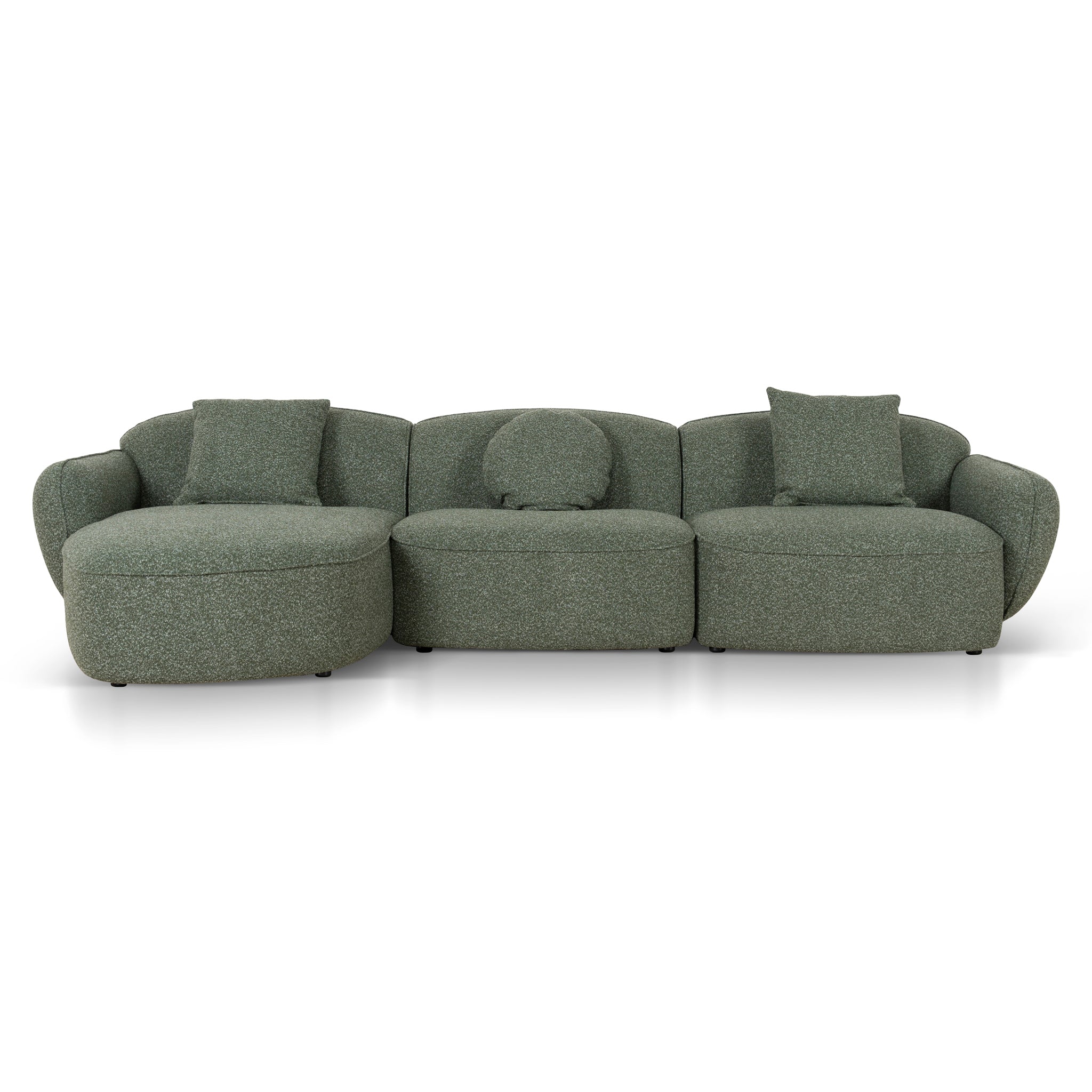 CLC10394-AE 3 Seater Left Chaise Sofa - Amazon Green