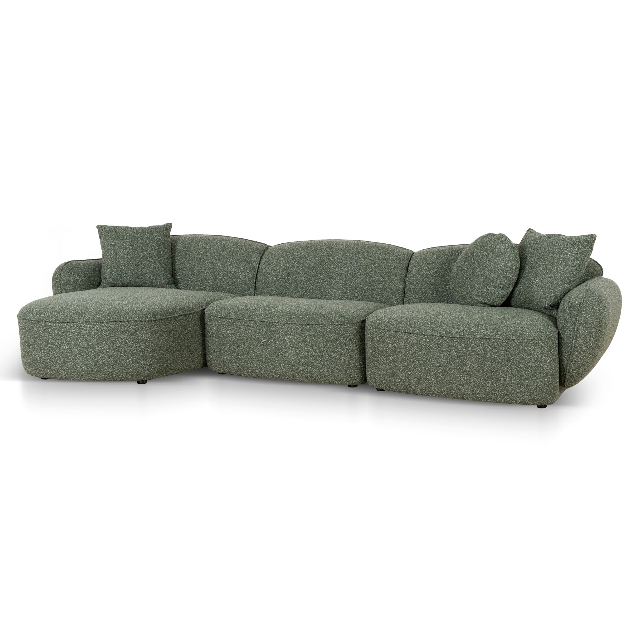 CLC10394-AE 3 Seater Left Chaise Sofa - Amazon Green