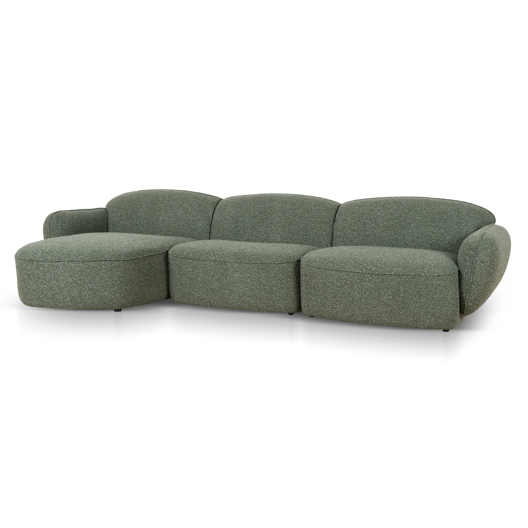 CLC10394-AE 3 Seater Left Chaise Sofa - Amazon Green