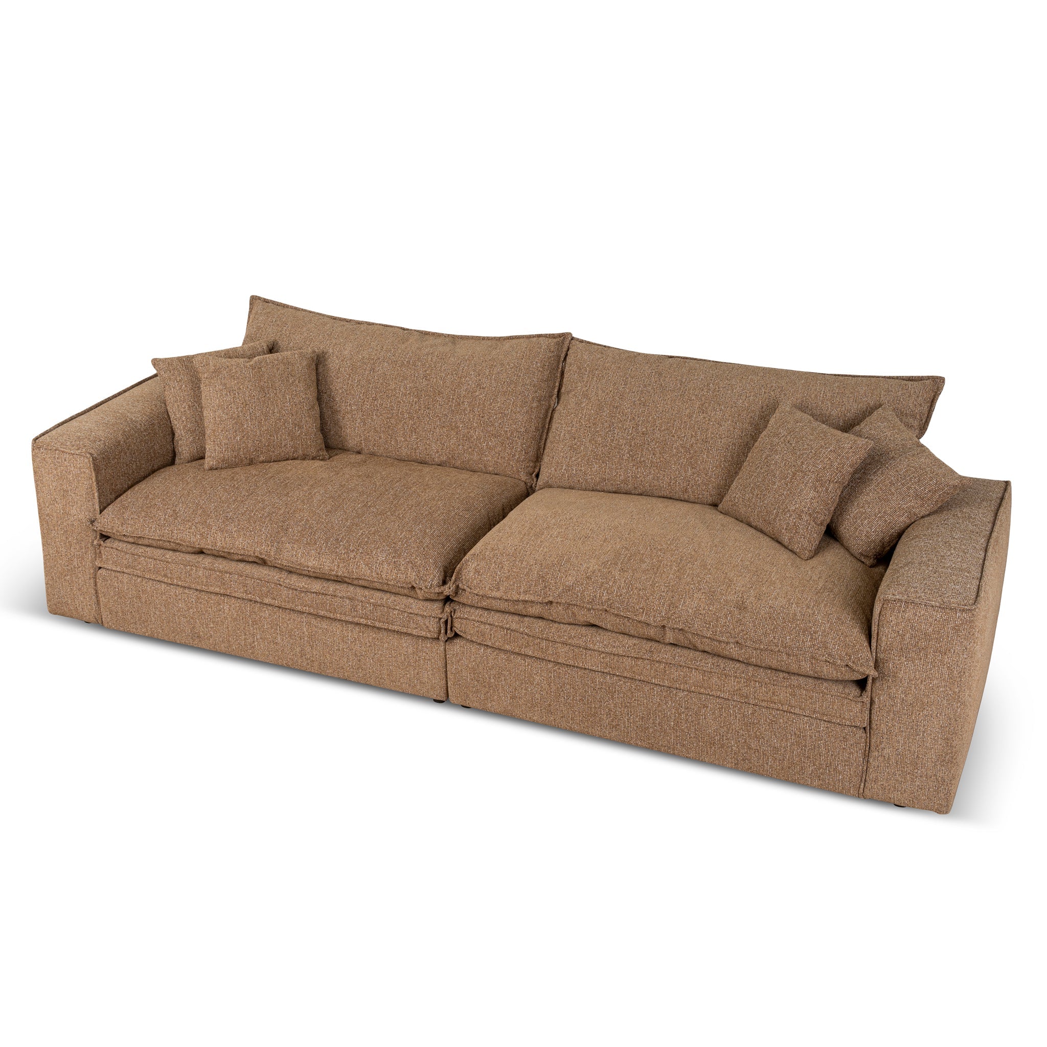 CLC10401-IG 2.96m 3 Seater Fabric Sofa - Almond Brown