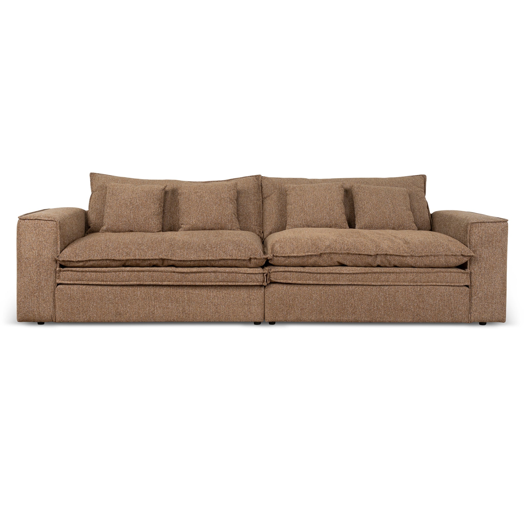 CLC10401-IG 2.96m 3 Seater Fabric Sofa - Almond Brown