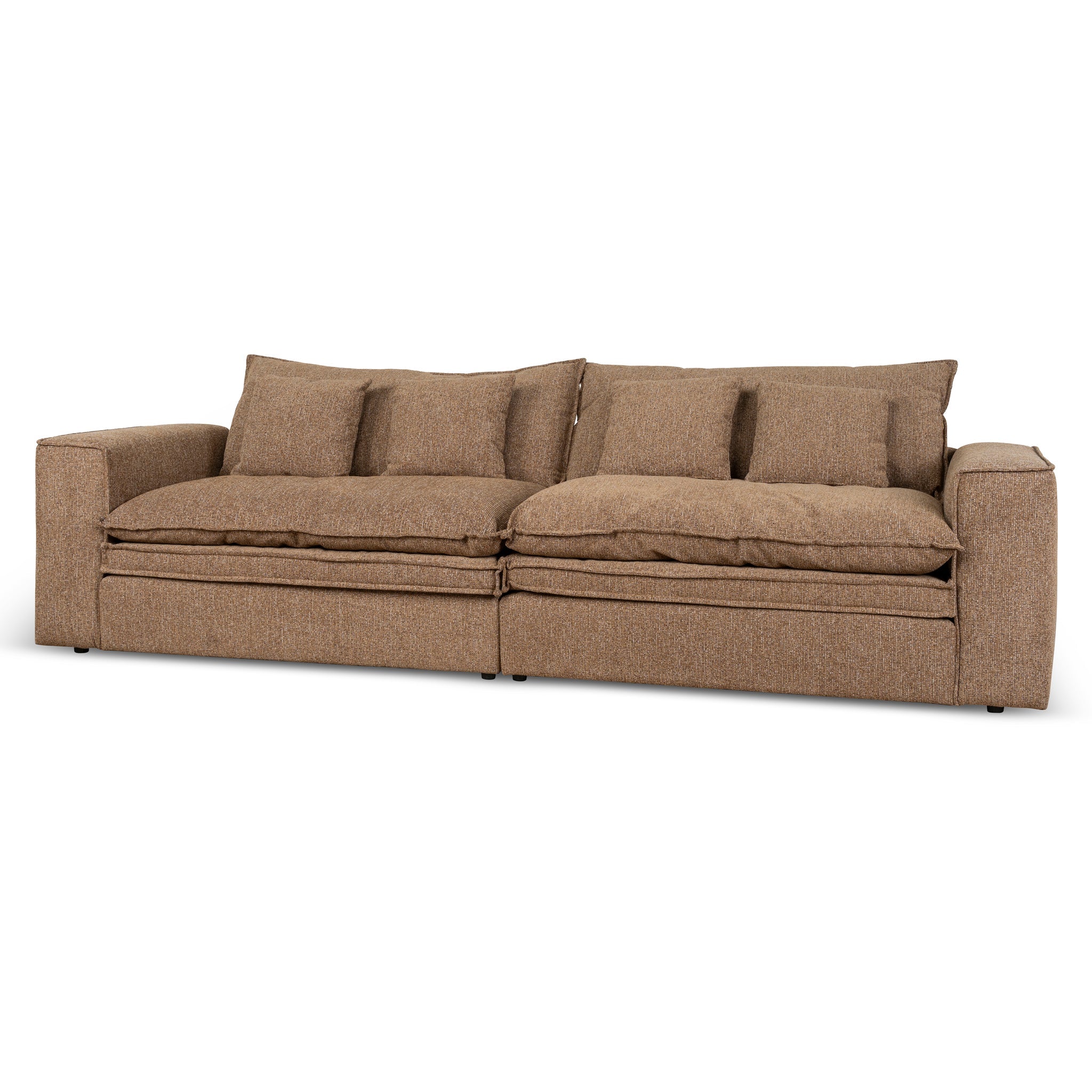 CLC10401-IG 2.96m 3 Seater Fabric Sofa - Almond Brown