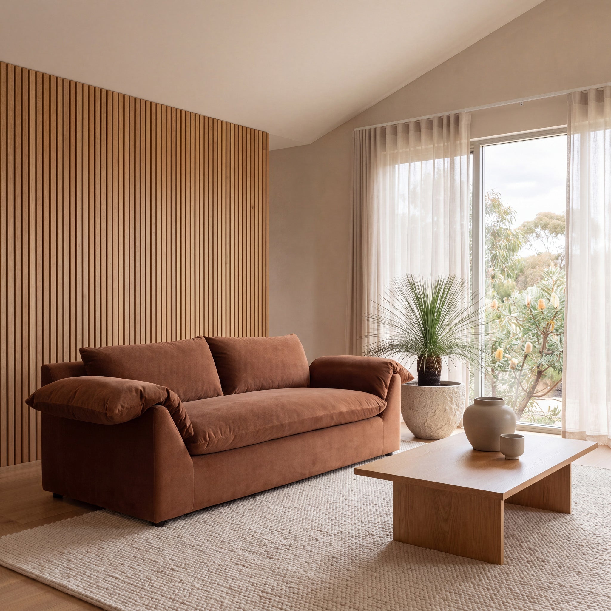 3 Seater Sofa - Burnt Brown - image 2
