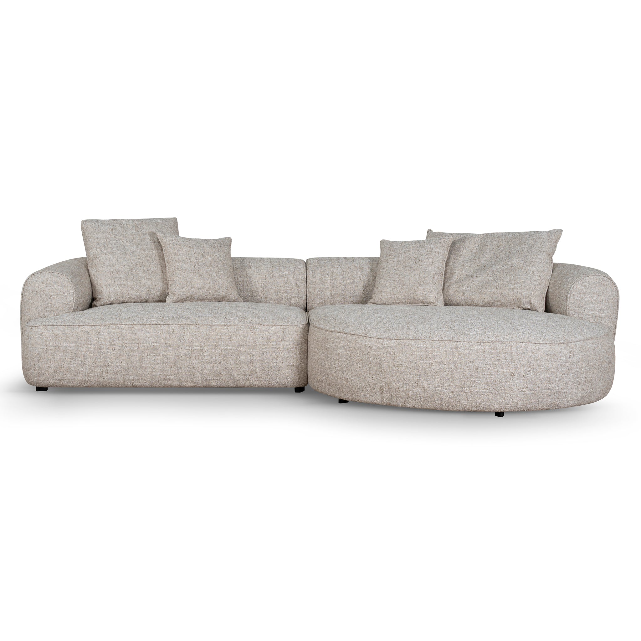 Right Chaise Sofa - Chrome Grey