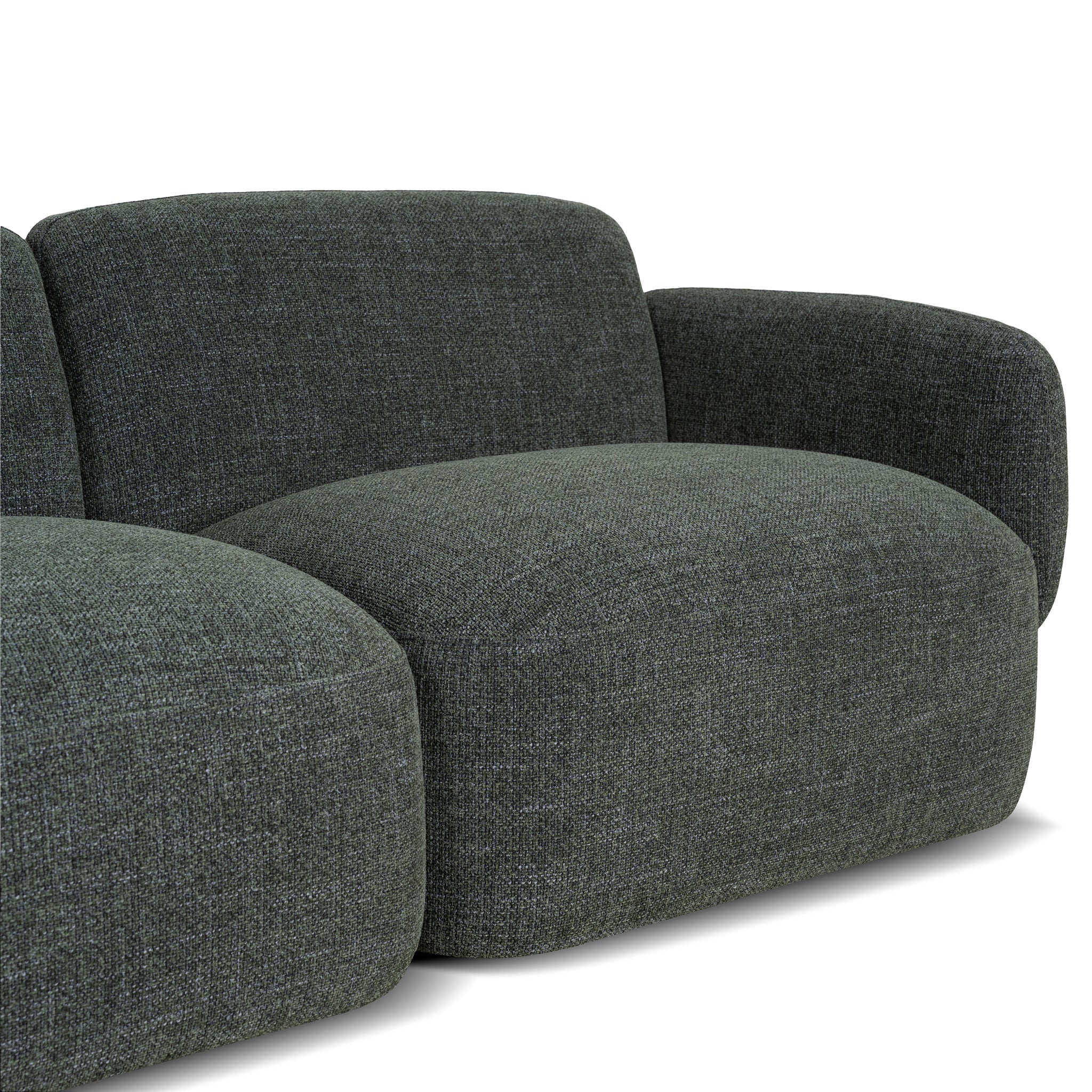 CLC10471-KSO Left Chaise Modular Sofa - Moss Green