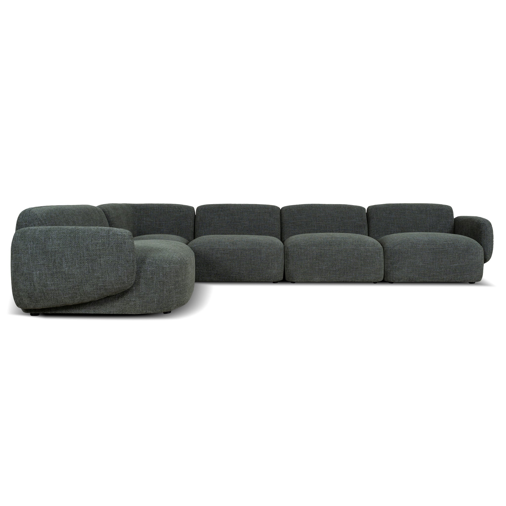 Left Chaise Modular Sofa - Moss Green