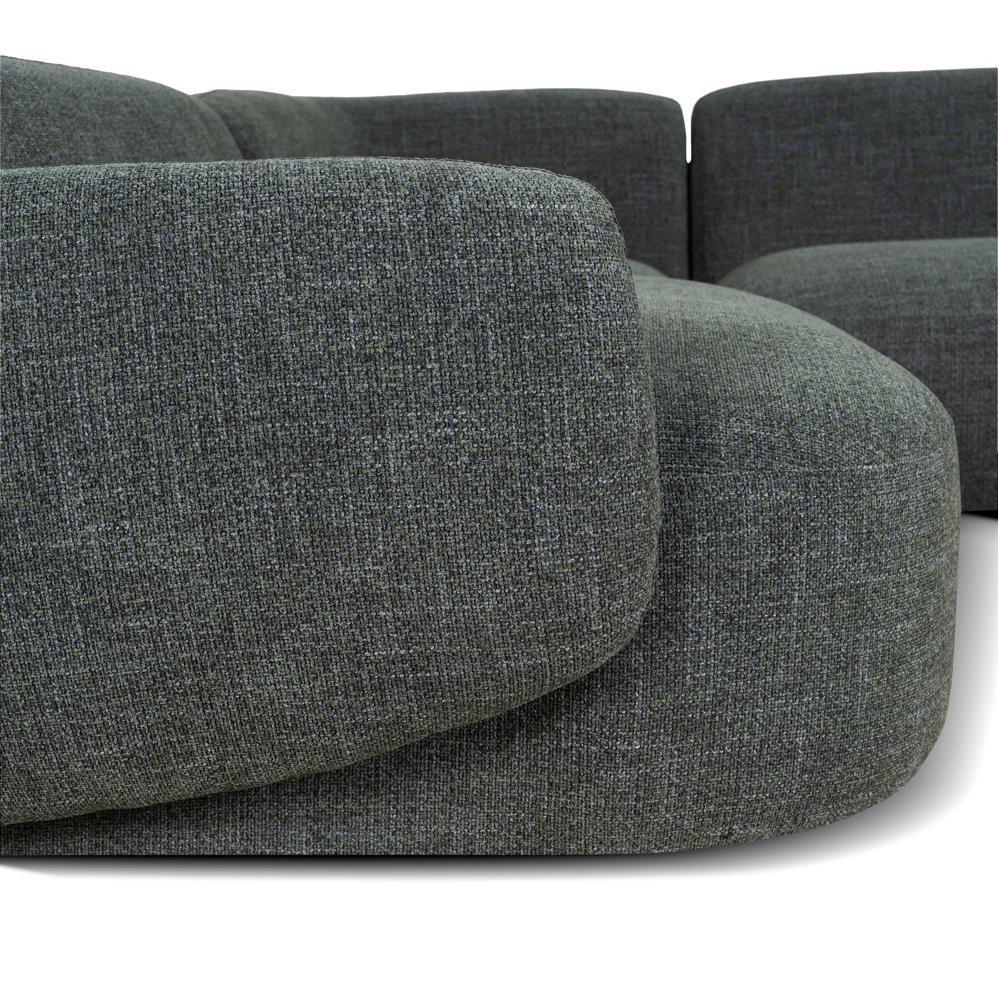 CLC10471-KSO Left Chaise Modular Sofa - Moss Green