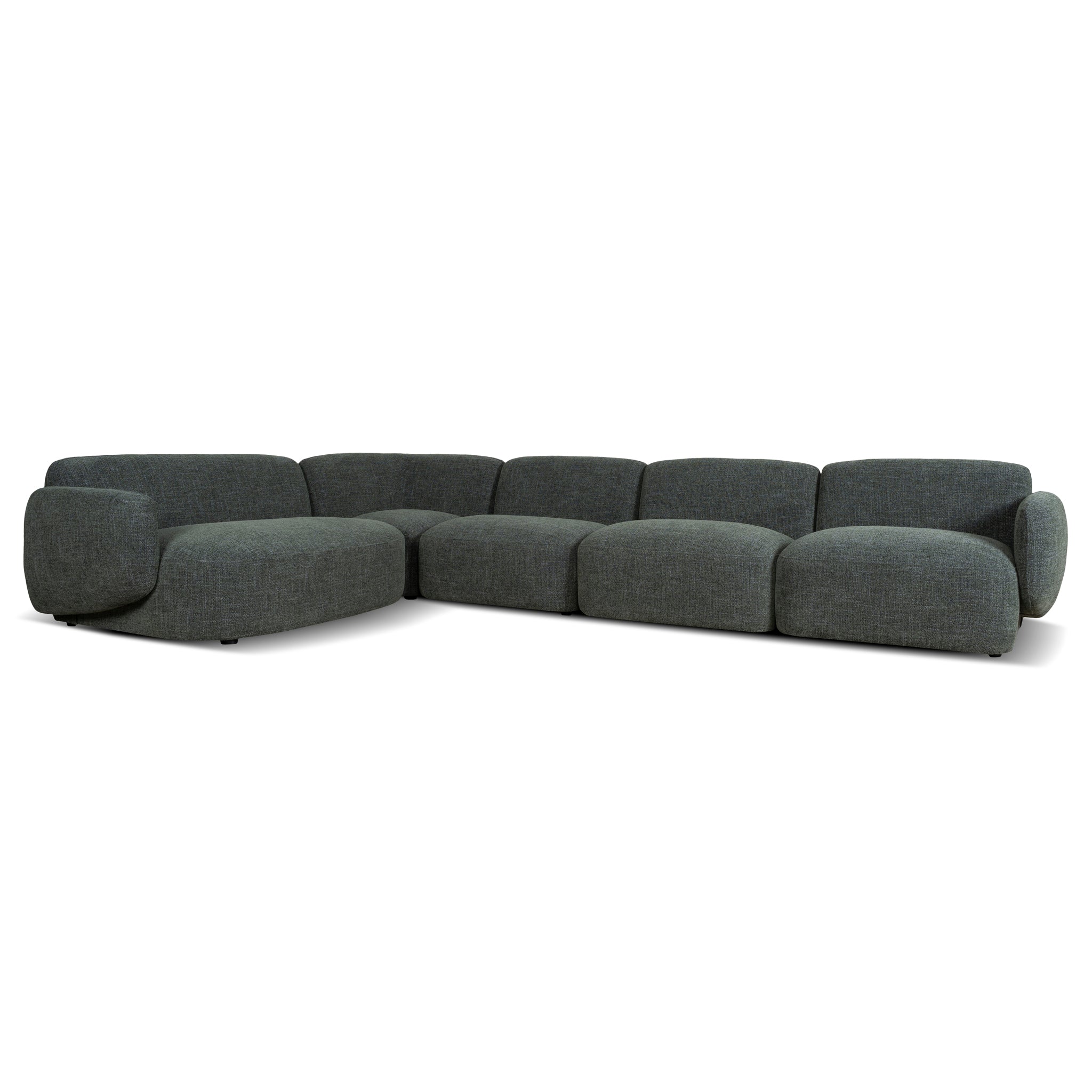 Left Chaise Modular Sofa - Moss Green