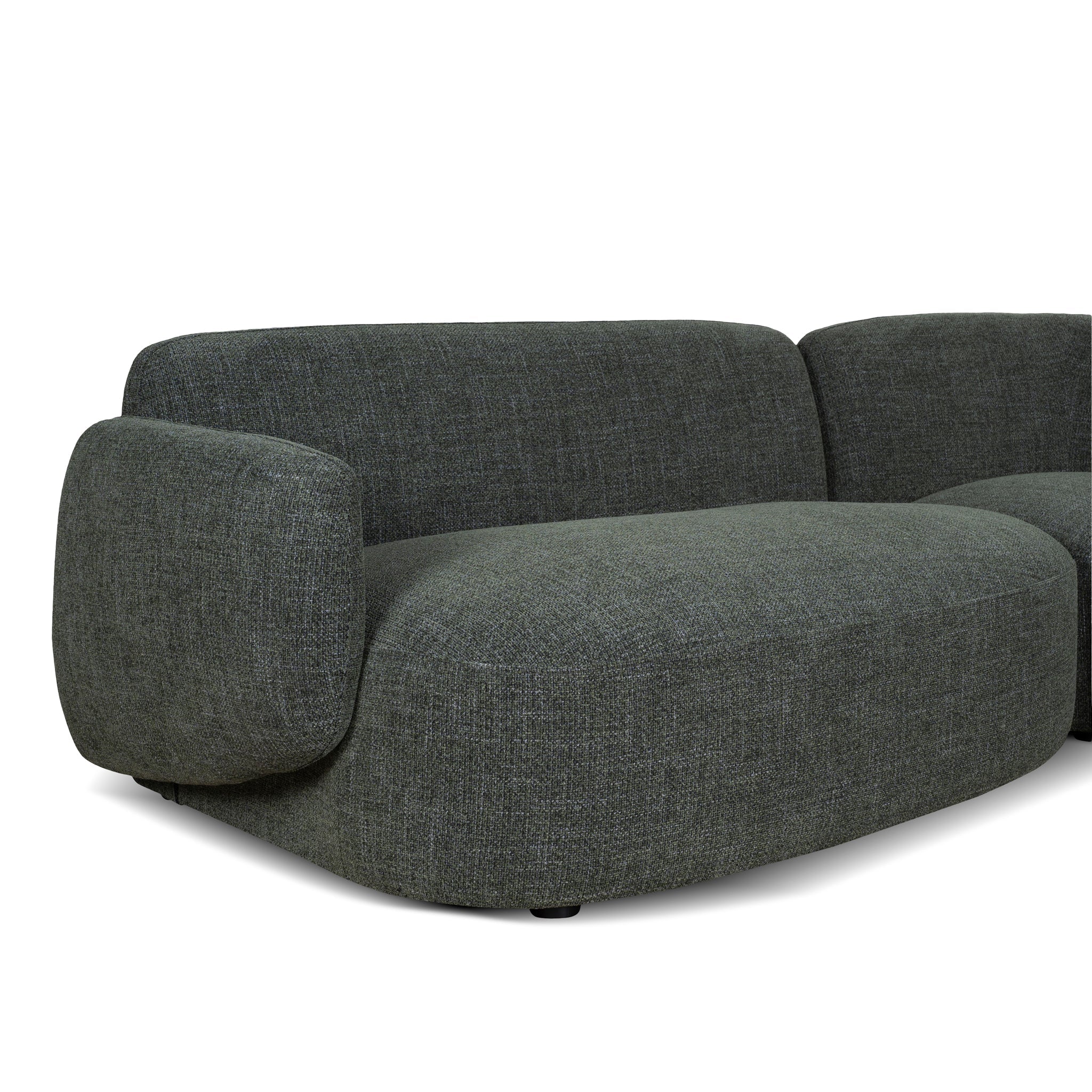 Left Chaise Modular Sofa - Moss Green