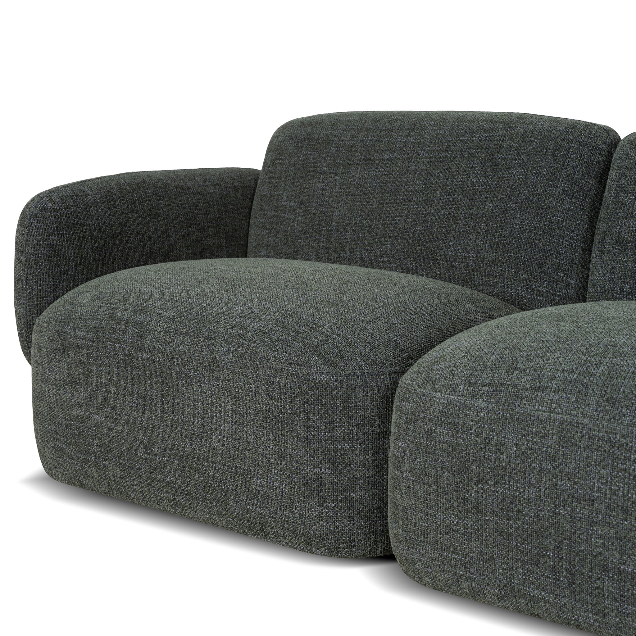 CLC10472-KSO Right Chaise Modular Sofa - Moss Green