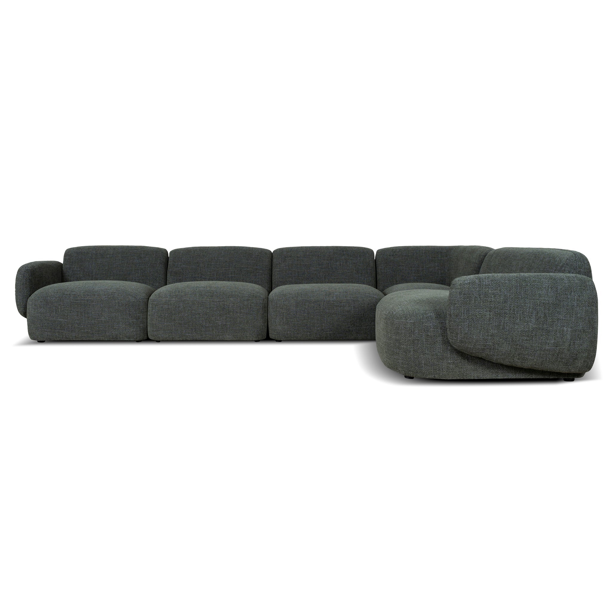 Right Chaise Modular Sofa - Moss Green