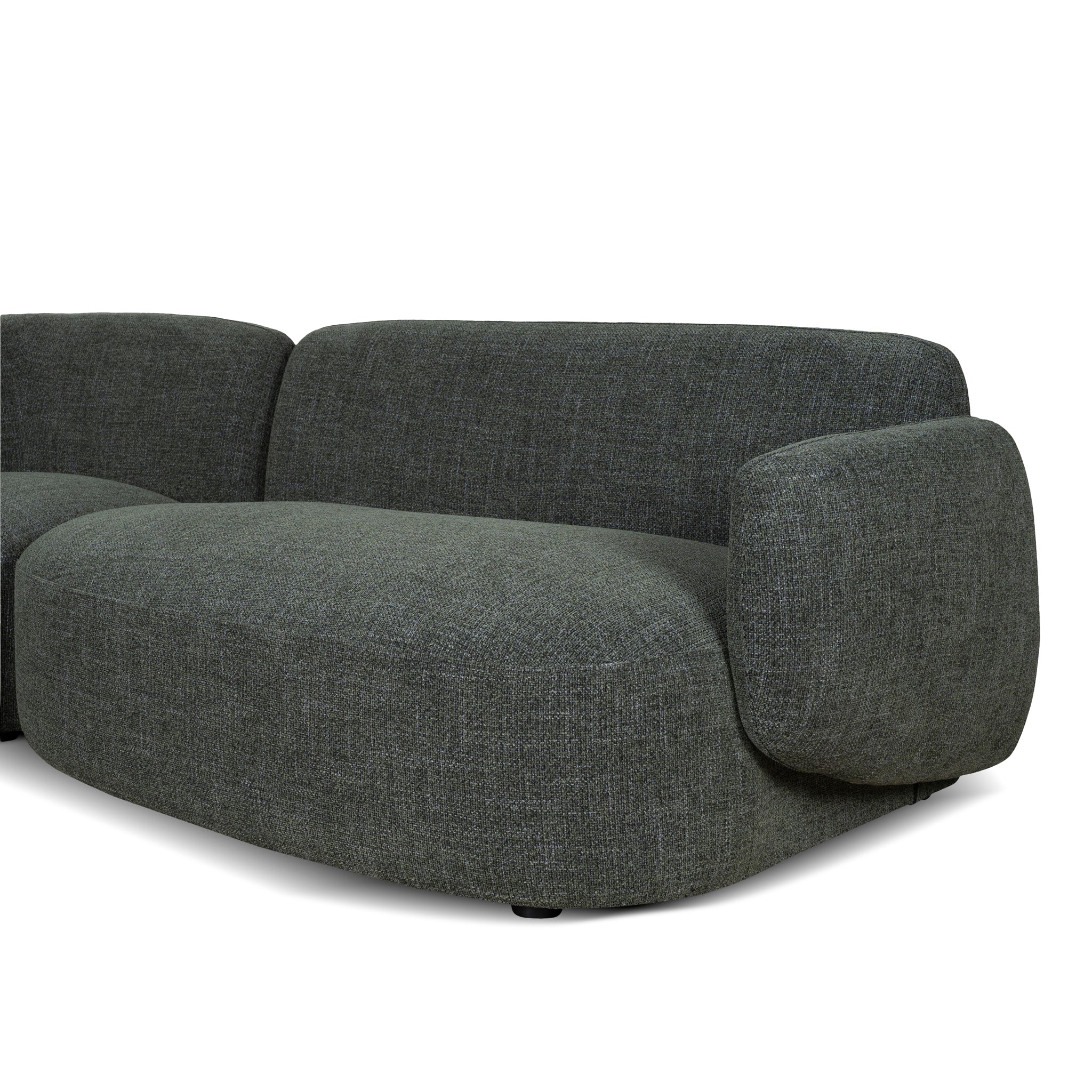 CLC10472-KSO Right Chaise Modular Sofa - Moss Green