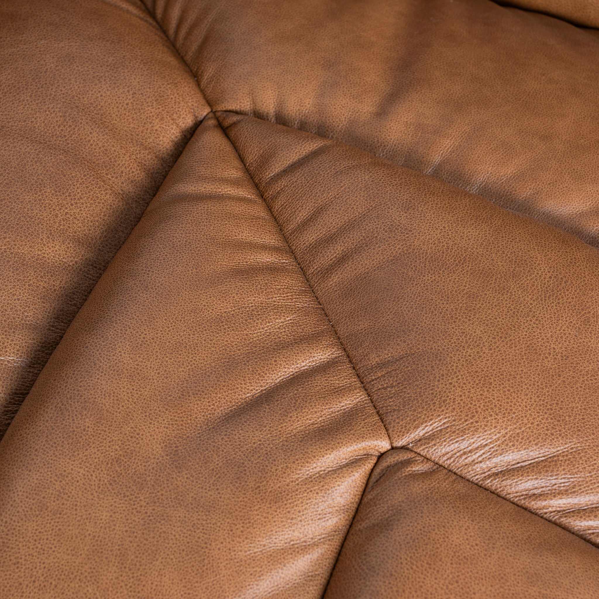 CLC10479-KSO Modular Leather Corner Sofa - Amber Brown