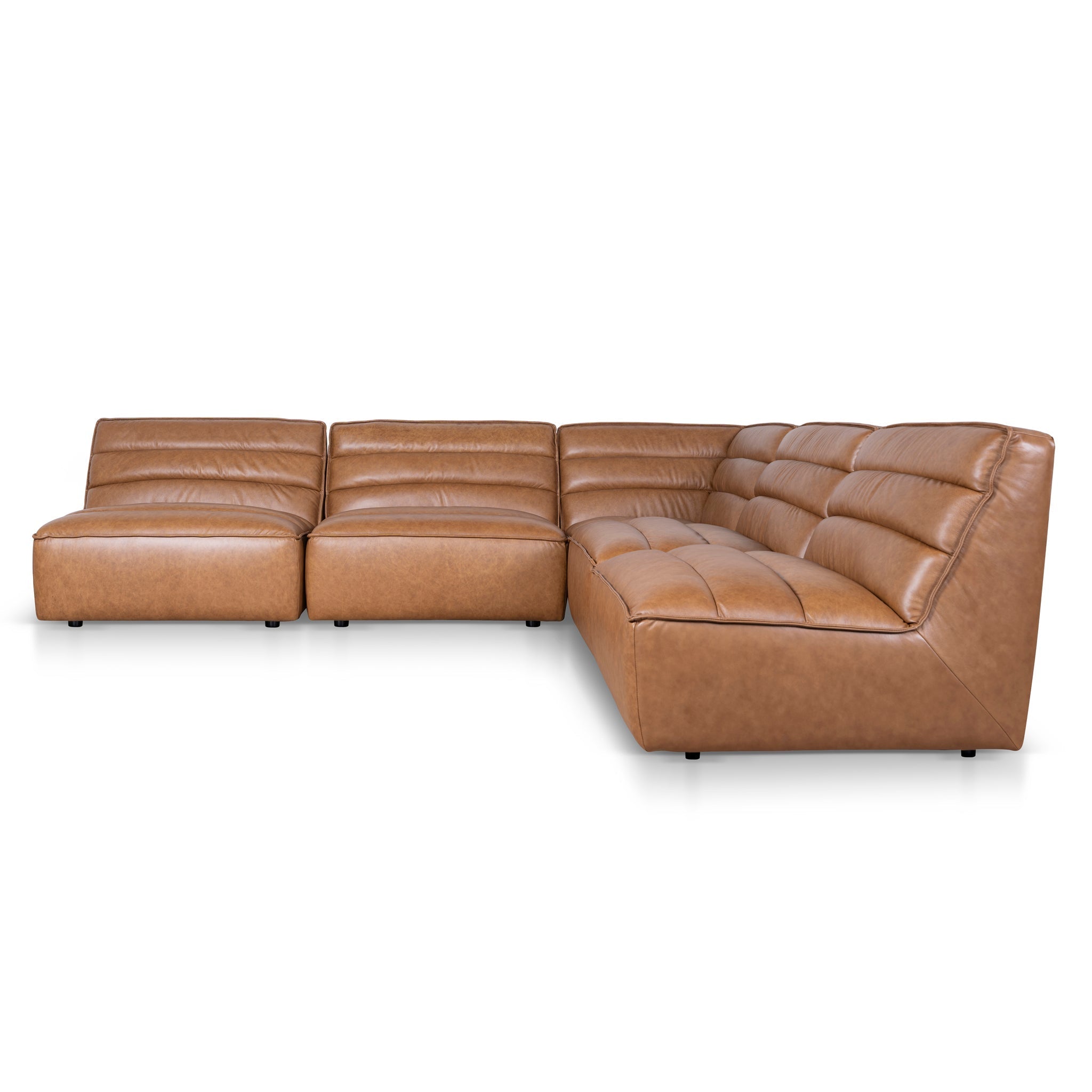 CLC10479-KSO Modular Leather Corner Sofa - Amber Brown
