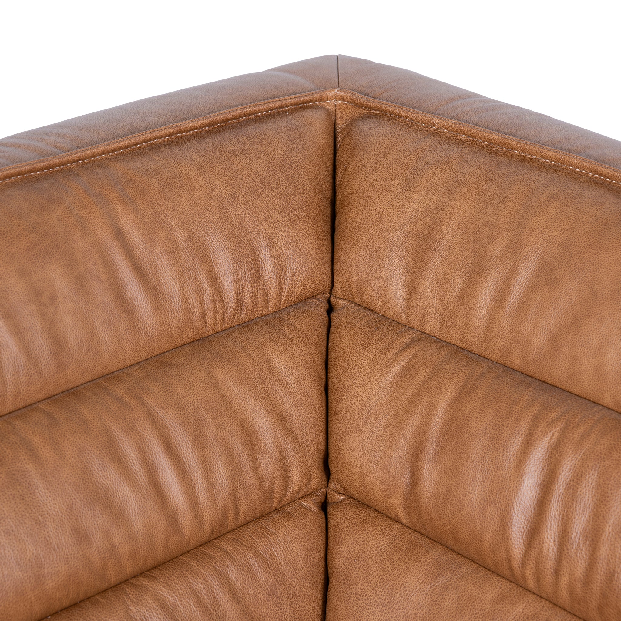 CLC10479-KSO Modular Leather Corner Sofa - Amber Brown